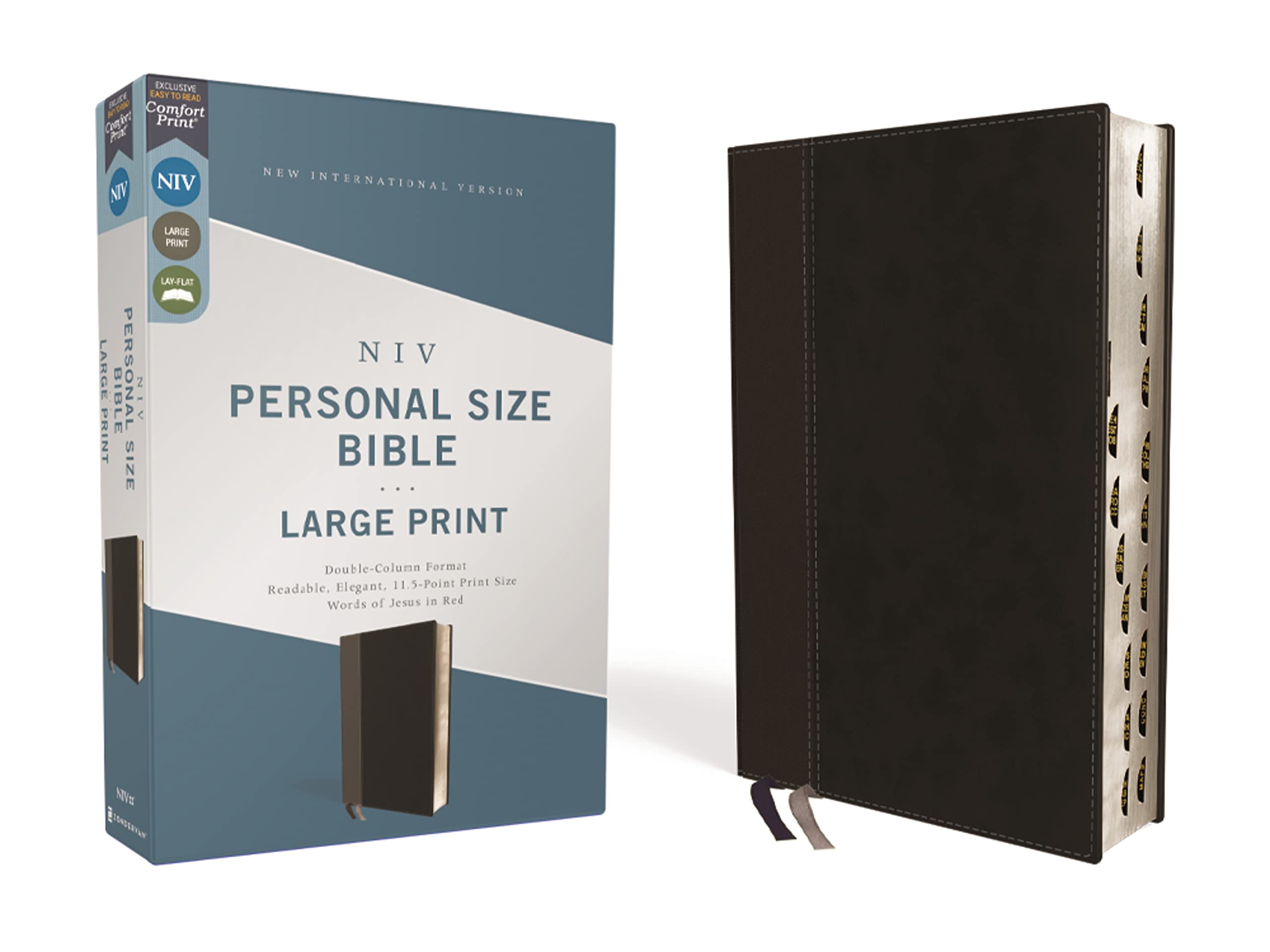 NIV, Personal Size Bible, Large Print, Leathersoft, Black, Red Letter, Thumb Indexed, Comfort Print: New International Version, Black, Leathersoft, Personal Size, Red Letter, Comfort Print Religion & Esotericism