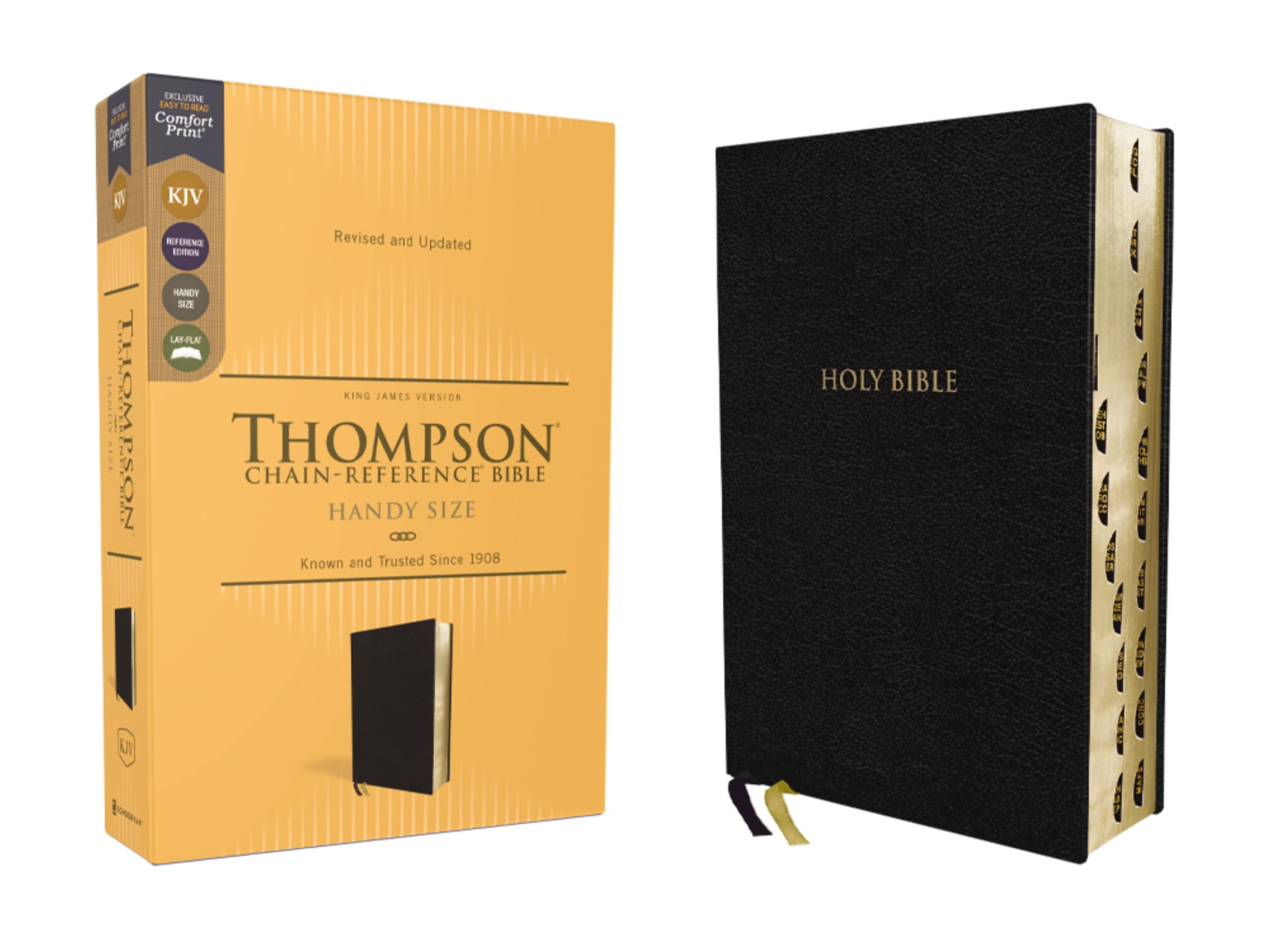 KJV, Thompson Chain-Reference Bible, Handy Size, European Bonded Leather, Black, Red Letter, Thumb Indexed, Comfort Print: King James Version, Black, European Bonded Leather, Red Letter Social Sciences