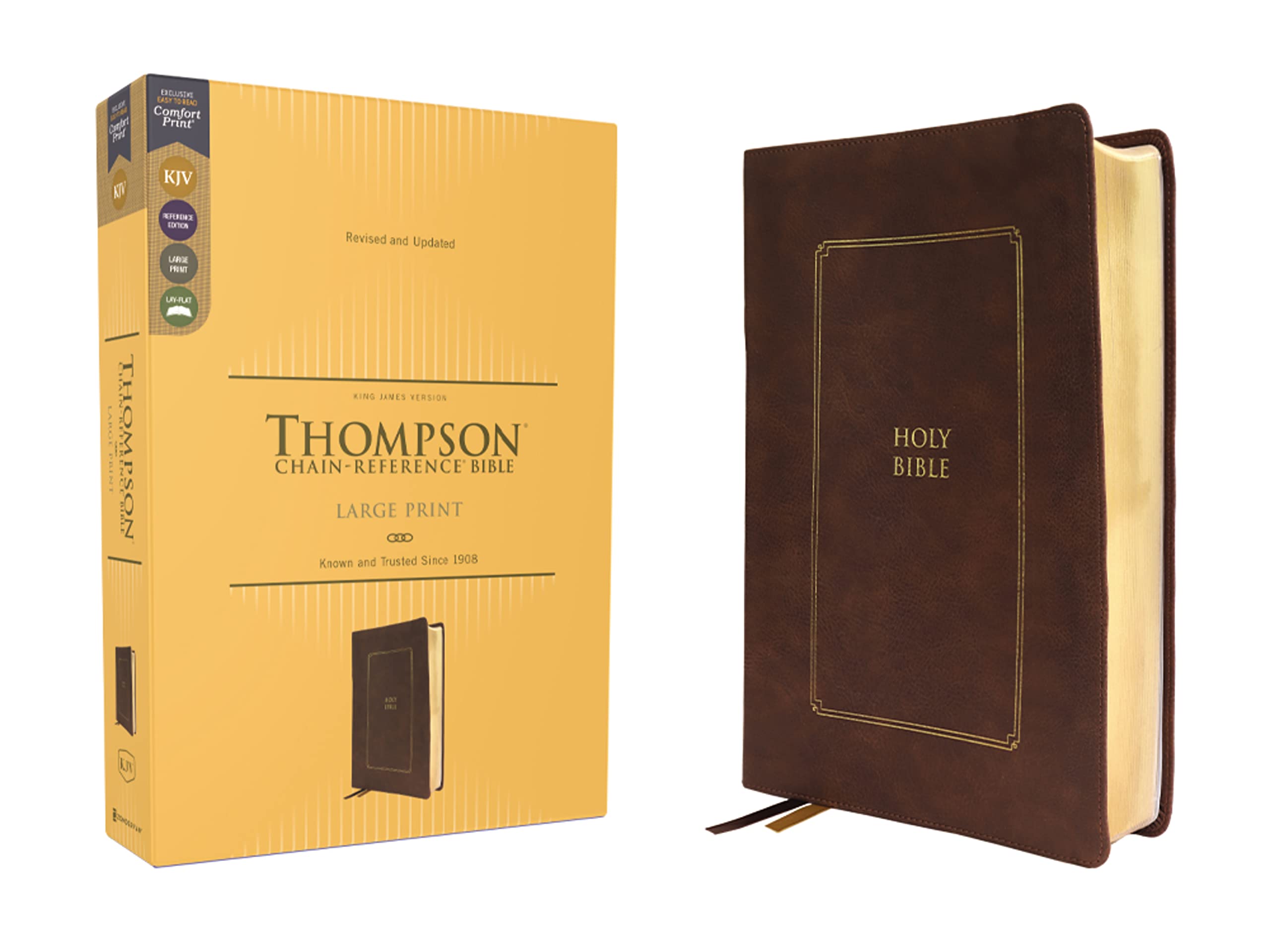 KJV, Thompson Chain-Reference Bible, Large Print, Leathersoft, Brown, Red Letter, Comfort Print: King James Version, Large Print, Brown, Leathersoft, Red Letter Social Sciences