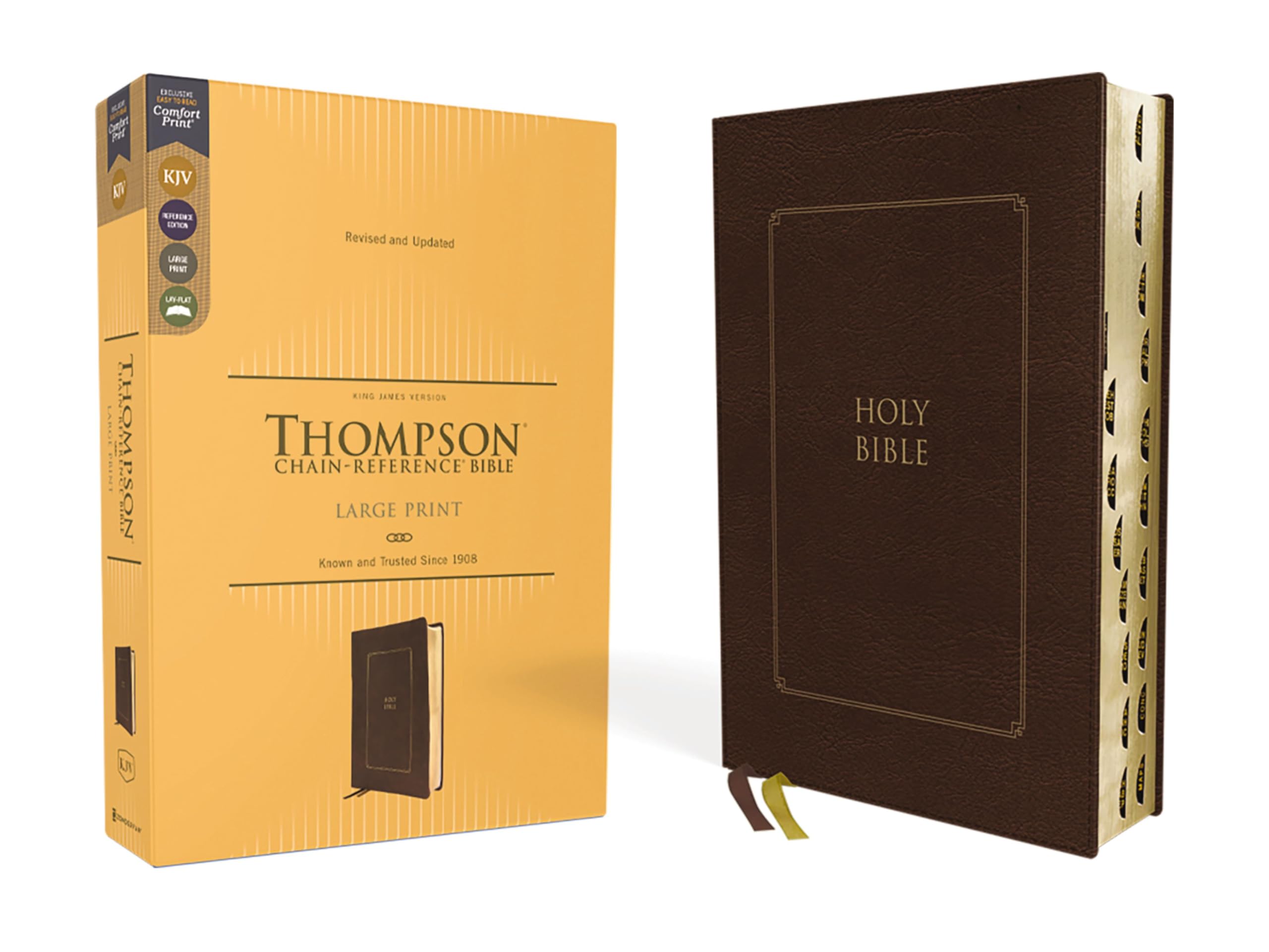 KJV, Thompson Chain-Reference Bible, Large Print, Leathersoft, Brown, Red Letter, Thumb Indexed, Comfort Print: King James Version, Large Print, Brown, Leathersoft, Red Letter Social Sciences