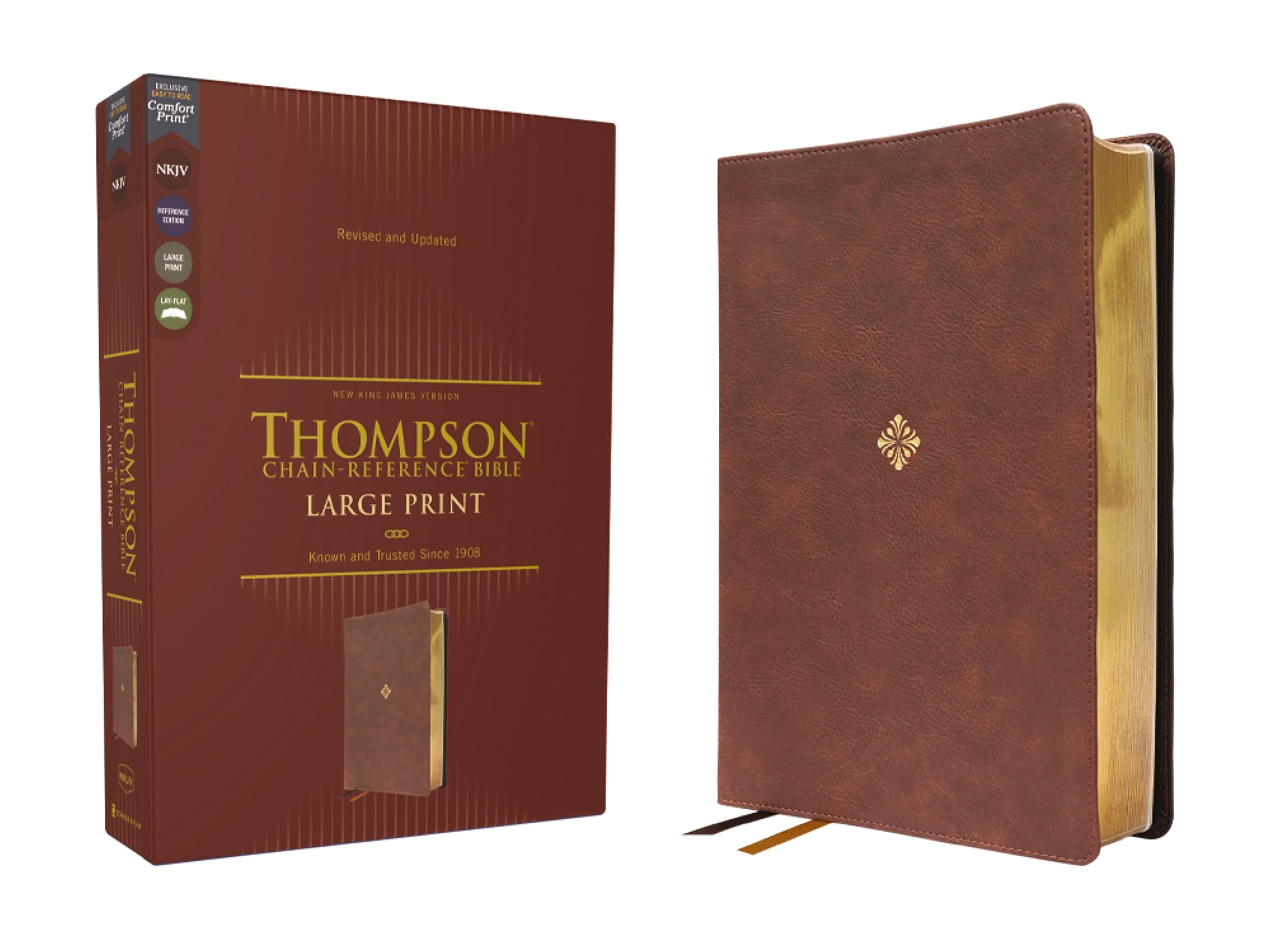 NKJV, Thompson Chain-Reference Bible, Large Print, Leathersoft, Brown, Red Letter, Comfort Print: New King James Version, Brown, Leathersoft, Red Letter, Comfort Print, Thompson Chain-reference Bible Social Sciences