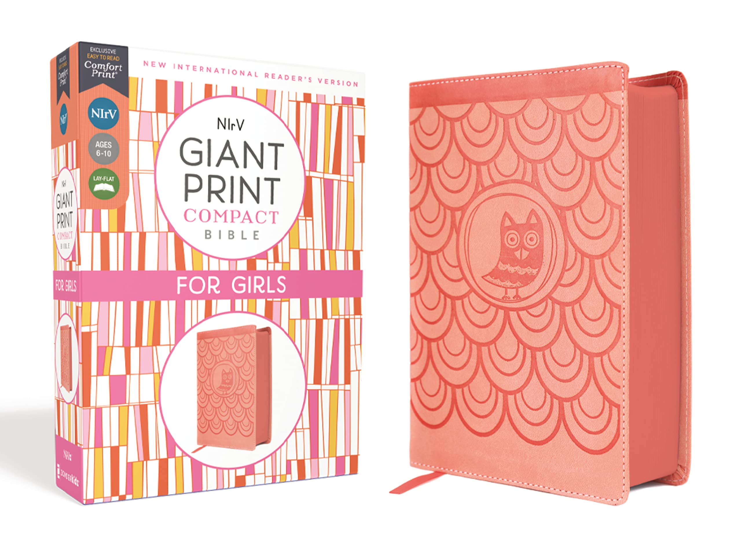 NIrV, Giant Print Compact Bible for Girls, Leathersoft, Peach, Comfort Print: New International Reader's Version, Peach, Leathersoft, Giant Print Compact Bible for Girls, Comfort Print Religion & Esotericism