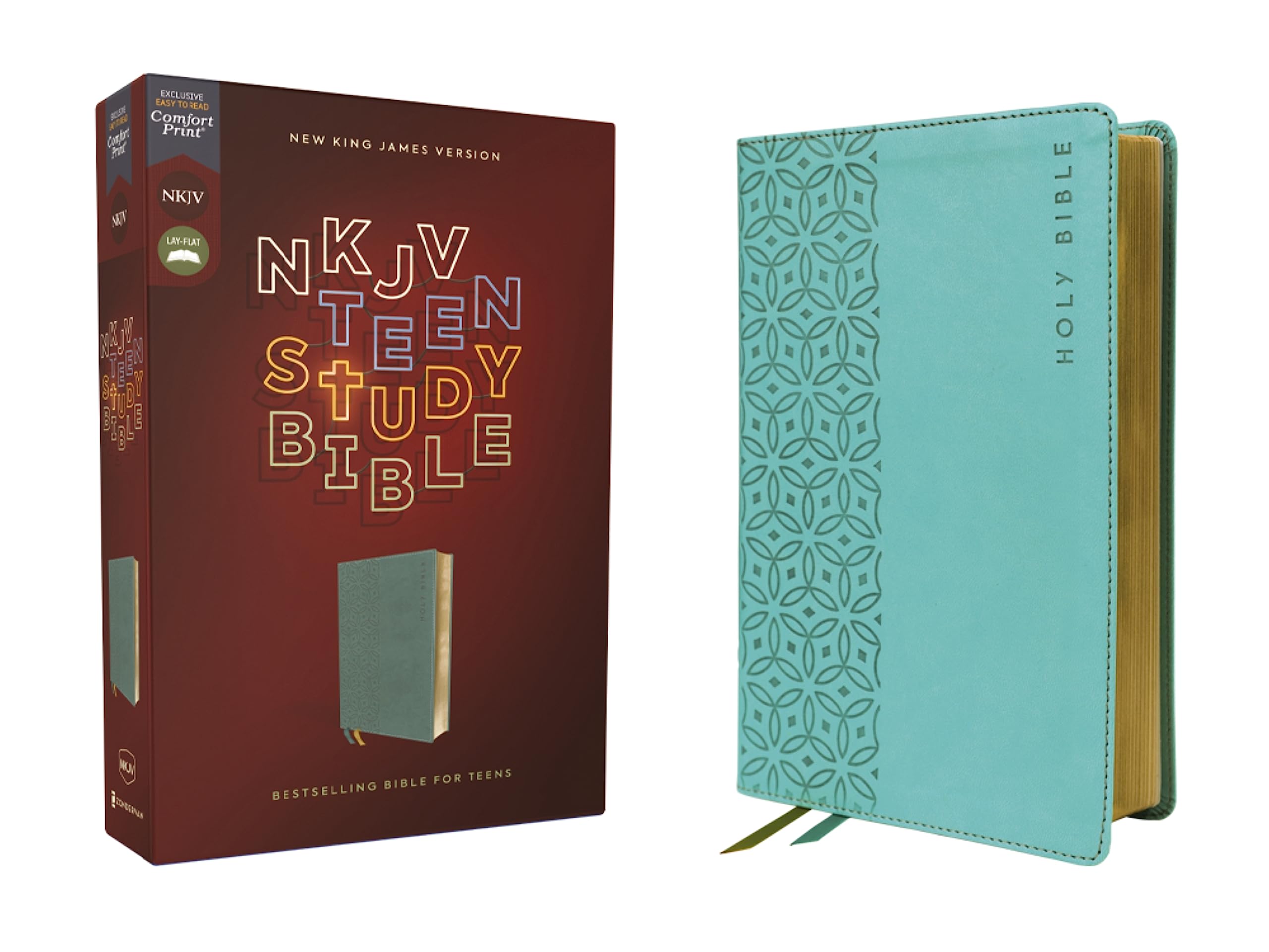 NKJV, Teen Study Bible, Leathersoft, Teal, Comfort Print: NKJV, Teal, Leathersoft, Teen Study Bible, Comfort Print Health, Nutrition & Fitness