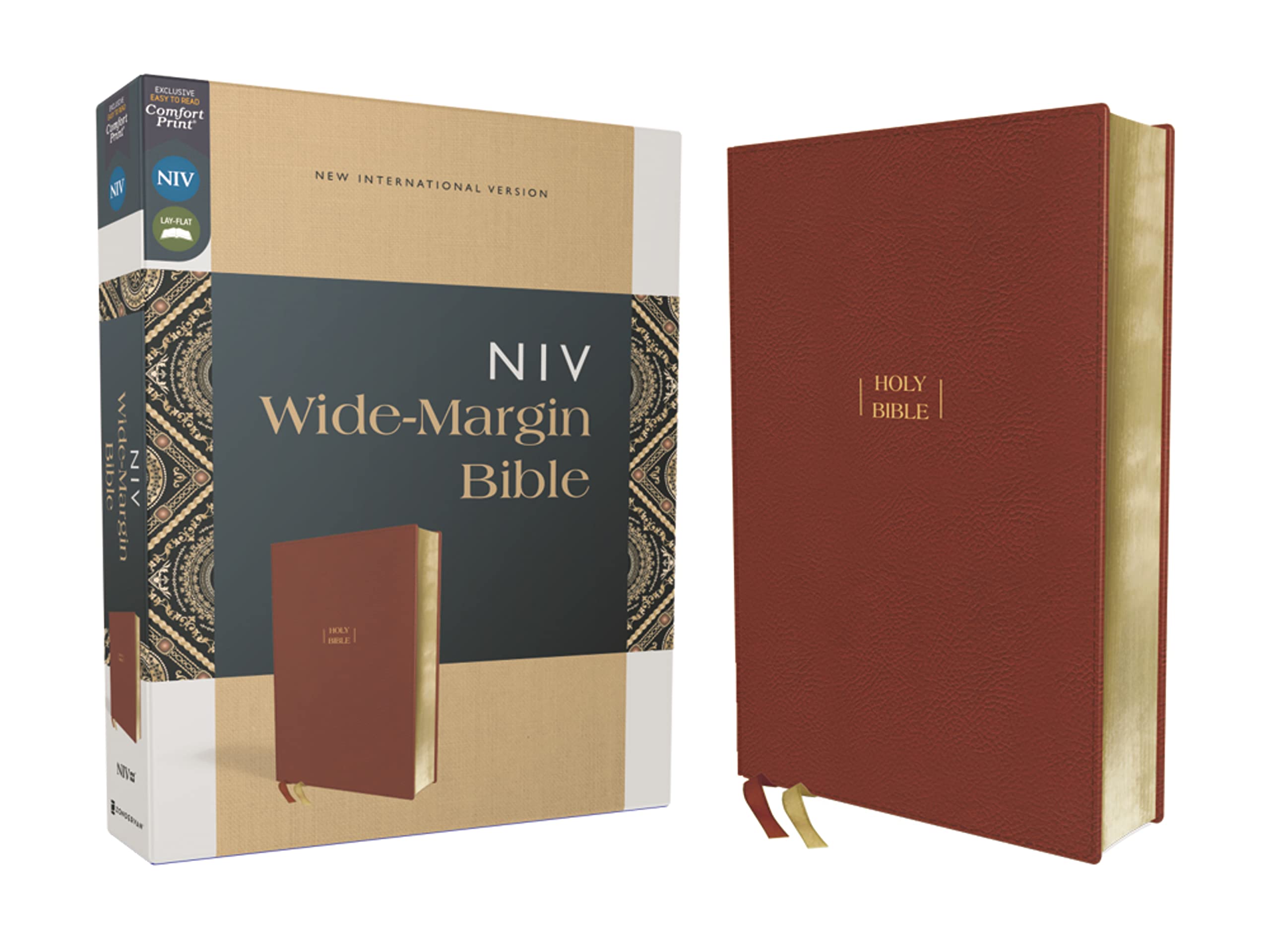 Niv, Wide Margin Bible (a Bible That Welcomes Note-Taking), Leathersoft, Brown, Red Letter, Comfort Print Religion & Esotericism