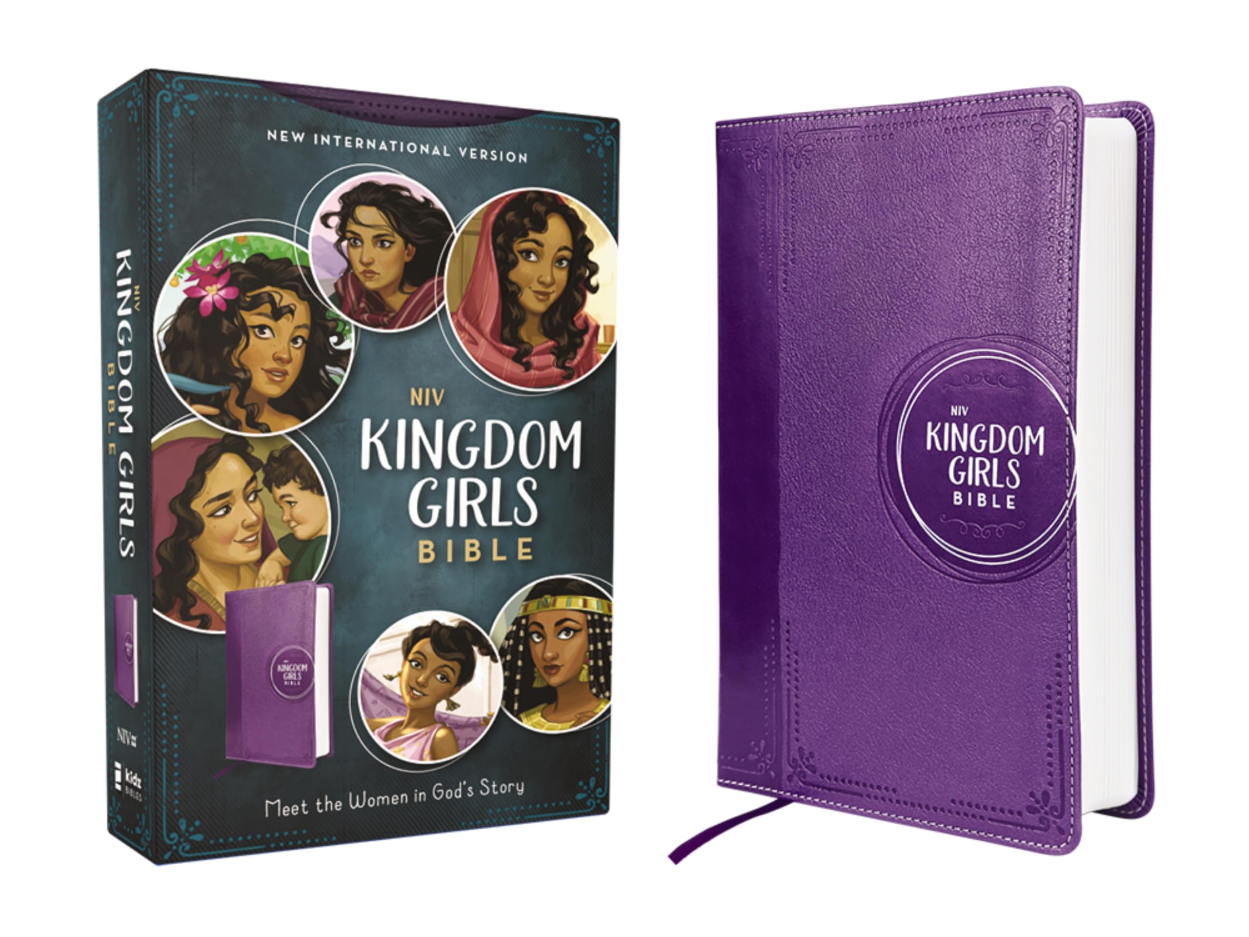 NIV, Kingdom Girls Bible, Full Color, Leathersoft, Purple, Comfort Print: Meet the Women in God's Story (Best Gift for Girls Ages 8-12 to Build Faith, Strength, and Character) Religion & Esotericism
