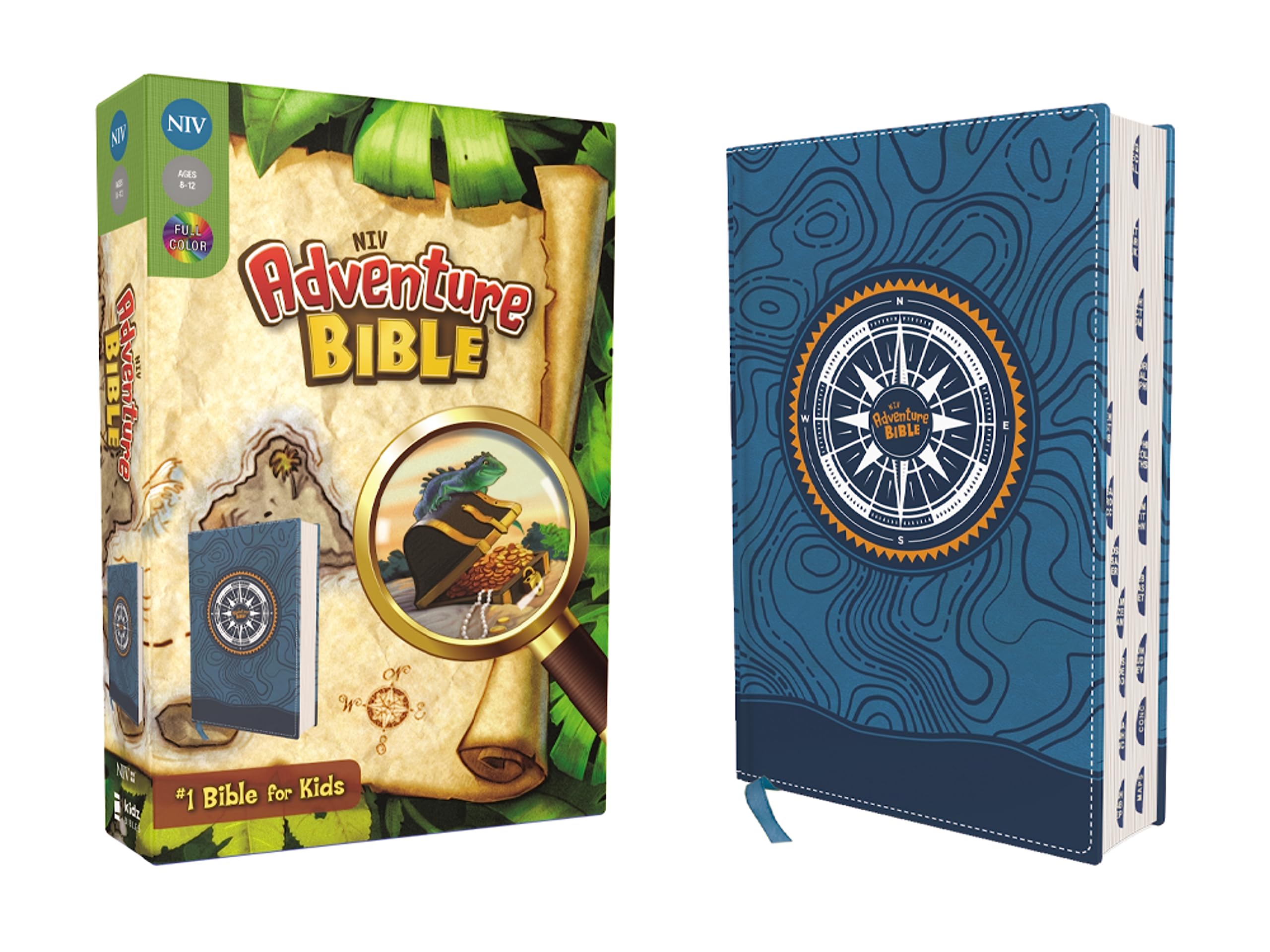NIV, Adventure Bible, Leathersoft, Blue, Full Color, Thumb Indexed Tabs: New International Version, Blue, Leathersoft, Full Color Study Guides