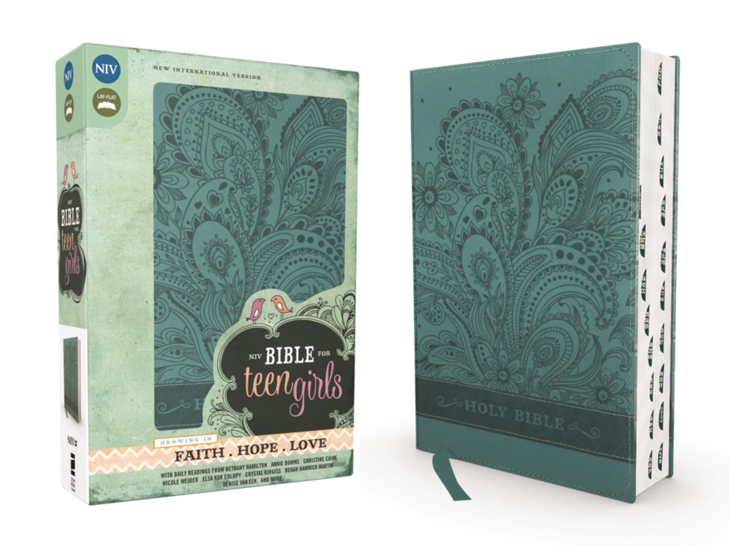 NIV, Bible for Teen Girls, Leathersoft, Blue, Thumb Indexed Tabs: Growing in Faith, Hope, and Love – The Perfect Christian Faith Gift for Your Teenage Girl, Age 13-18 Religion & Esotericism