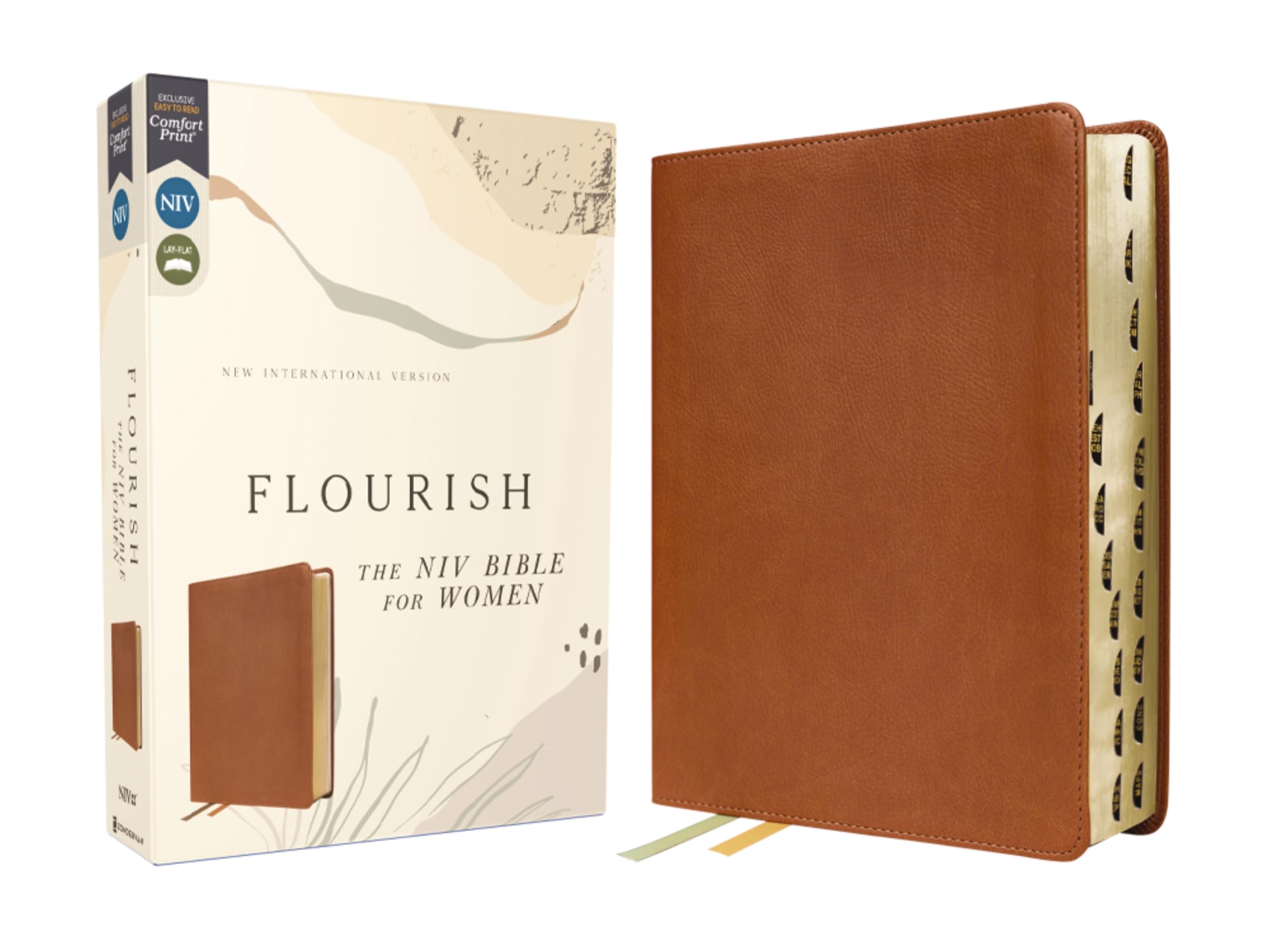 Flourish: The NIV Bible for Women, Leathersoft, Brown, Thumb Indexed, Comfort Print: Flourish: the Niv Bible for Women, Brown, Thumb Indexed, Comfort Print Religion & Esotericism