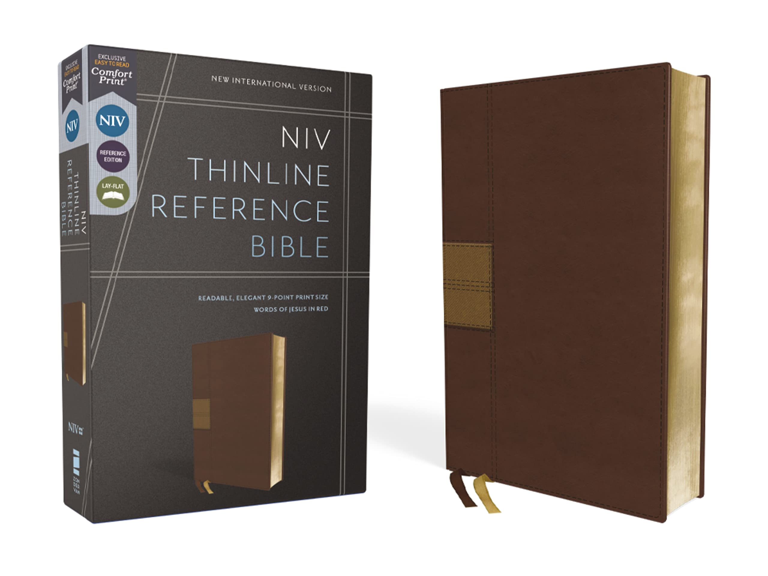 NIV, Thinline Reference Bible (Deep Study at a Portable Size), Leathersoft, Brown, Red Letter, Comfort Print: New International Version, Brown, ... Reference Bible, Red Letter, Comfort Print Religion & Esotericism