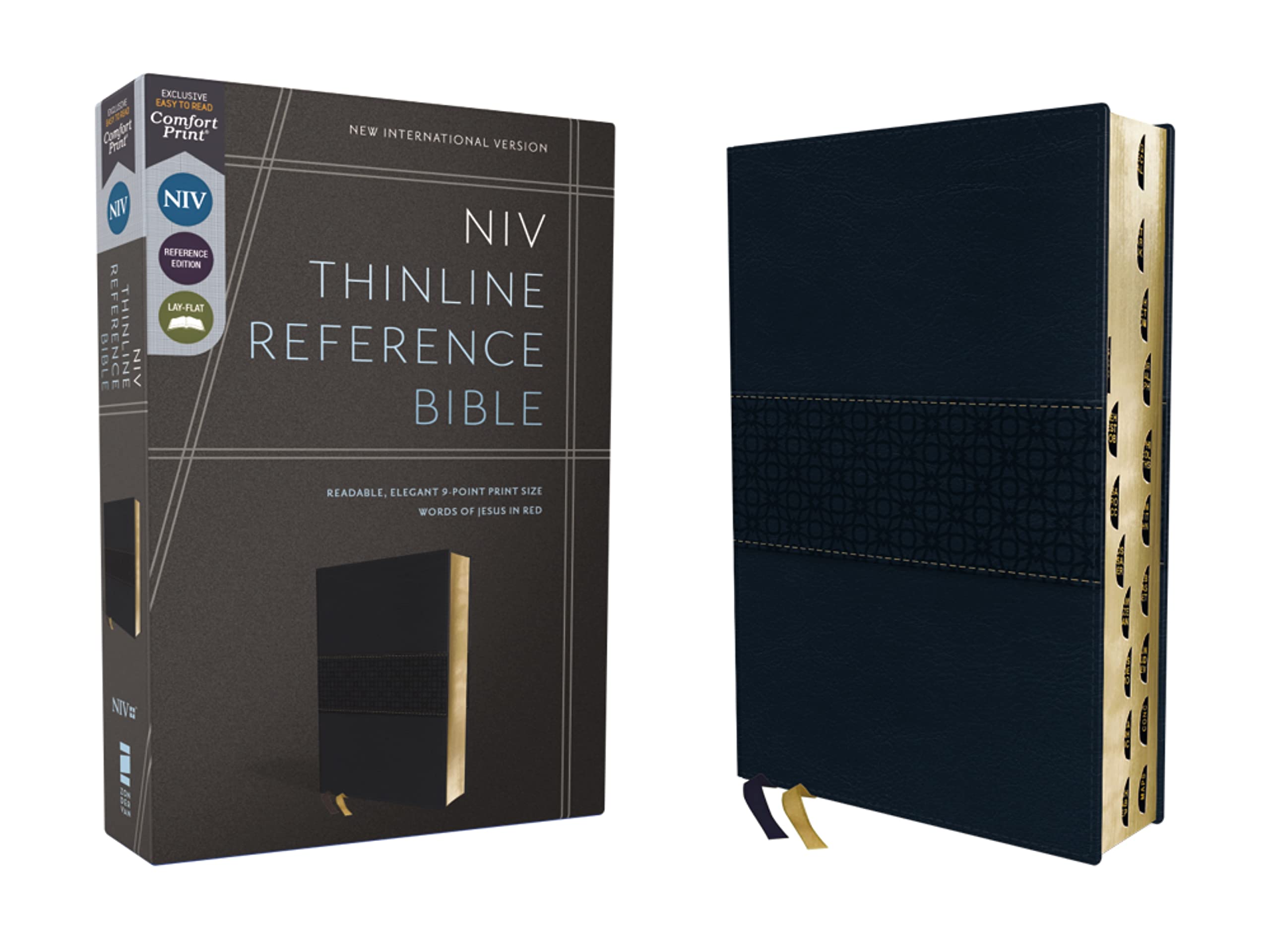 NIV, Thinline Reference Bible (Deep Study at a Portable Size), Leathersoft, Navy, Red Letter, Thumb Indexed, Comfort Print: New International Version, ... Reference Bible, Red Letter, Comfort Print Religion & Esotericism