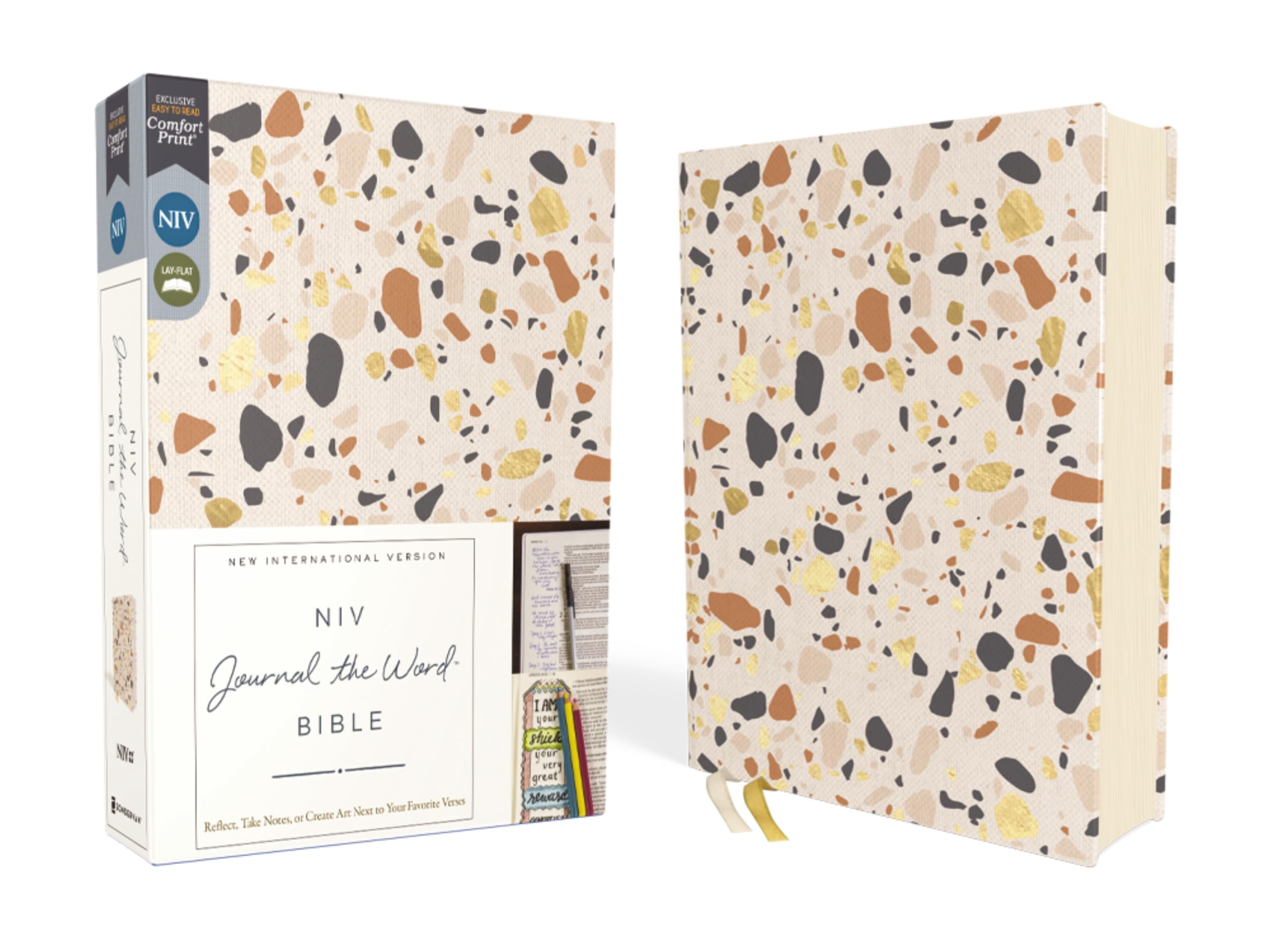 NIV, Journal the Word Bible (Perfect for Note-Taking), Cloth over Board, Cream, Red Letter, Comfort Print: Reflect, Take Notes, or Create Art Next to Your Favorite Verses Self-help