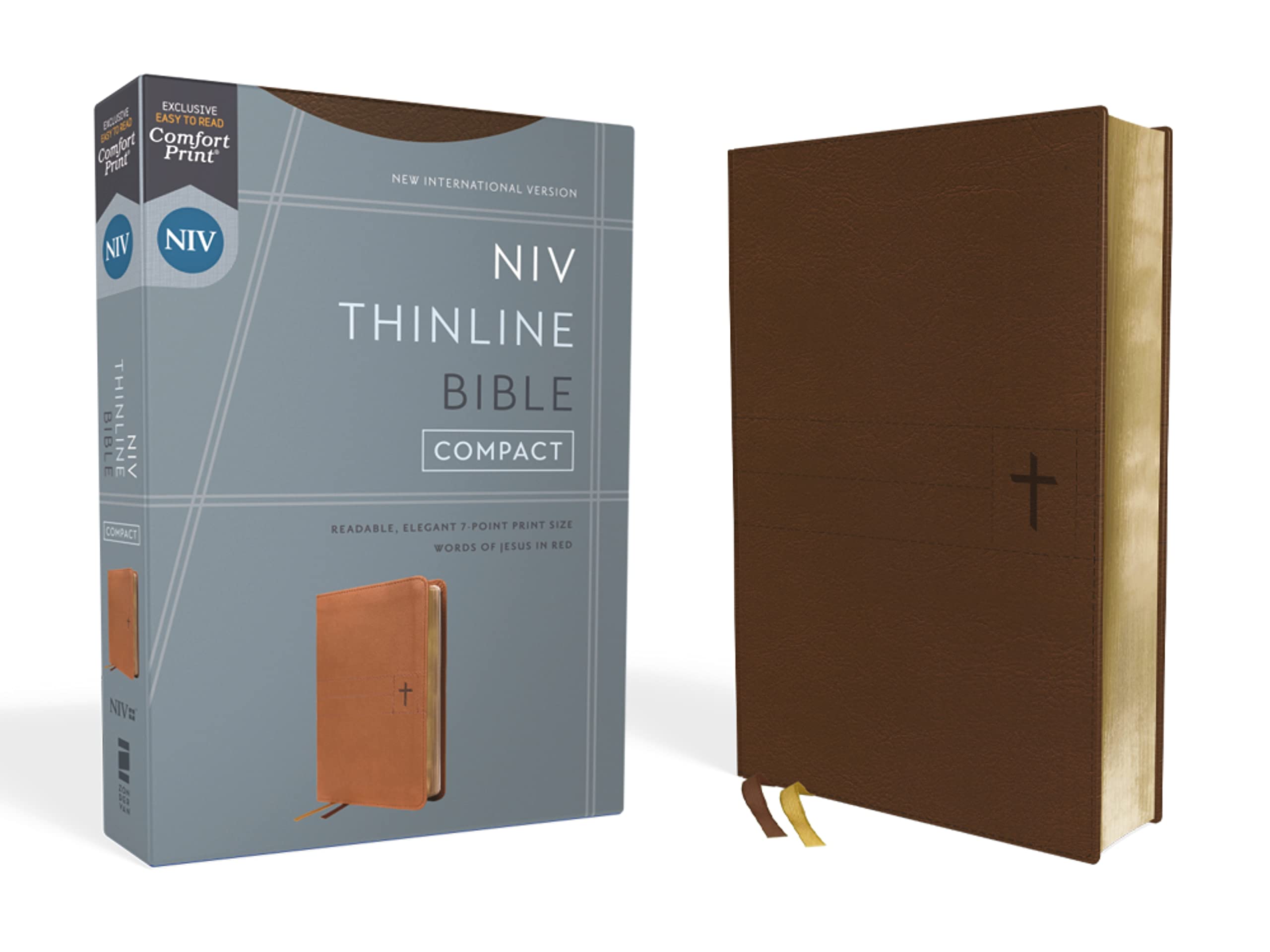 Niv, Thinline Bible, Compact, Leathersoft, Brown, Red Letter, Comfort Print Religion & Esotericism