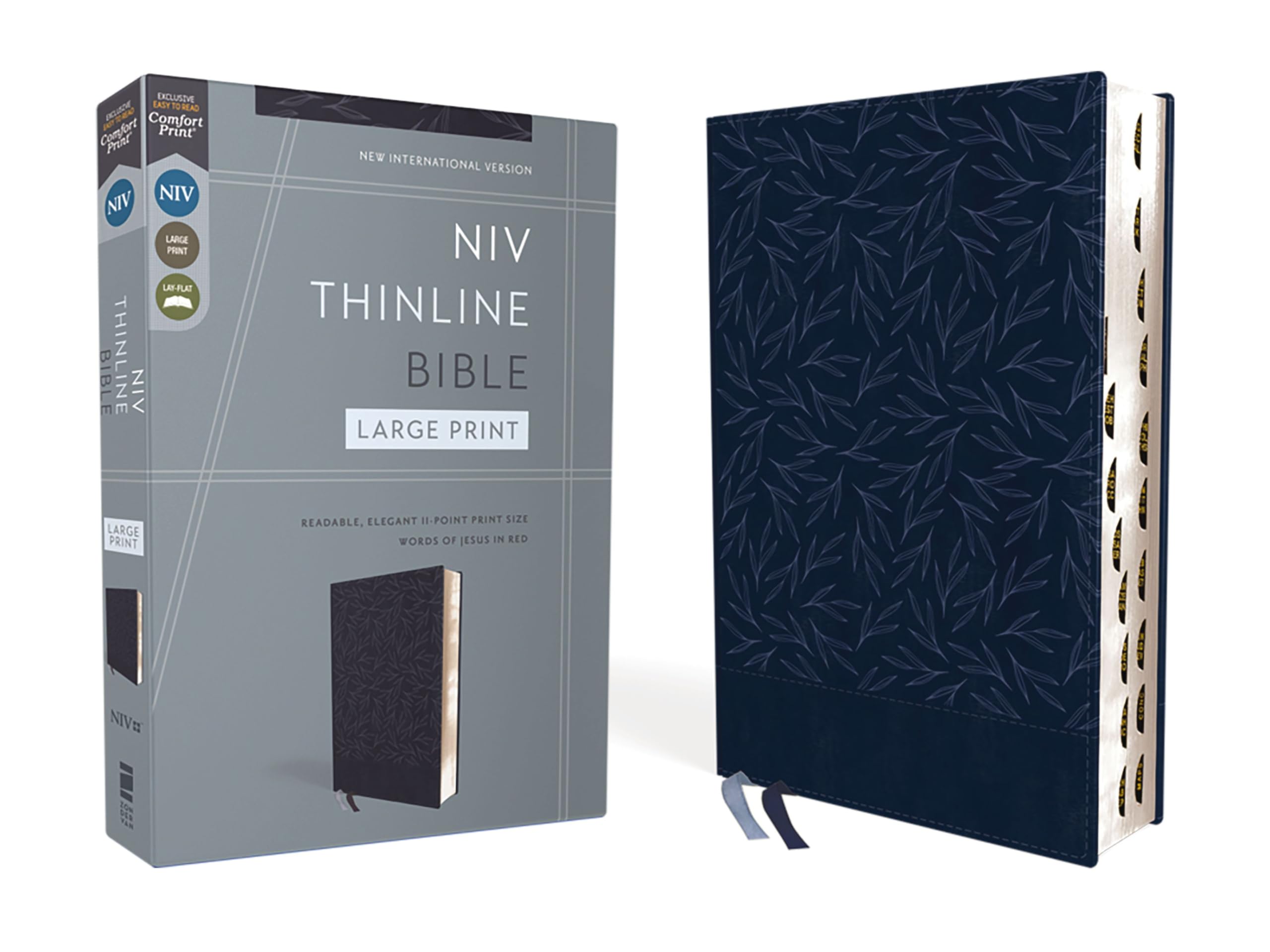 NIV, Thinline Bible, Large Print, Leathersoft, Navy, Red Letter, Thumb Indexed, Comfort Print: NEW International Version, Navy, Leathersoft, Thinline, Red Letter, Thumb Indexed, Comfort Print Religion & Esotericism
