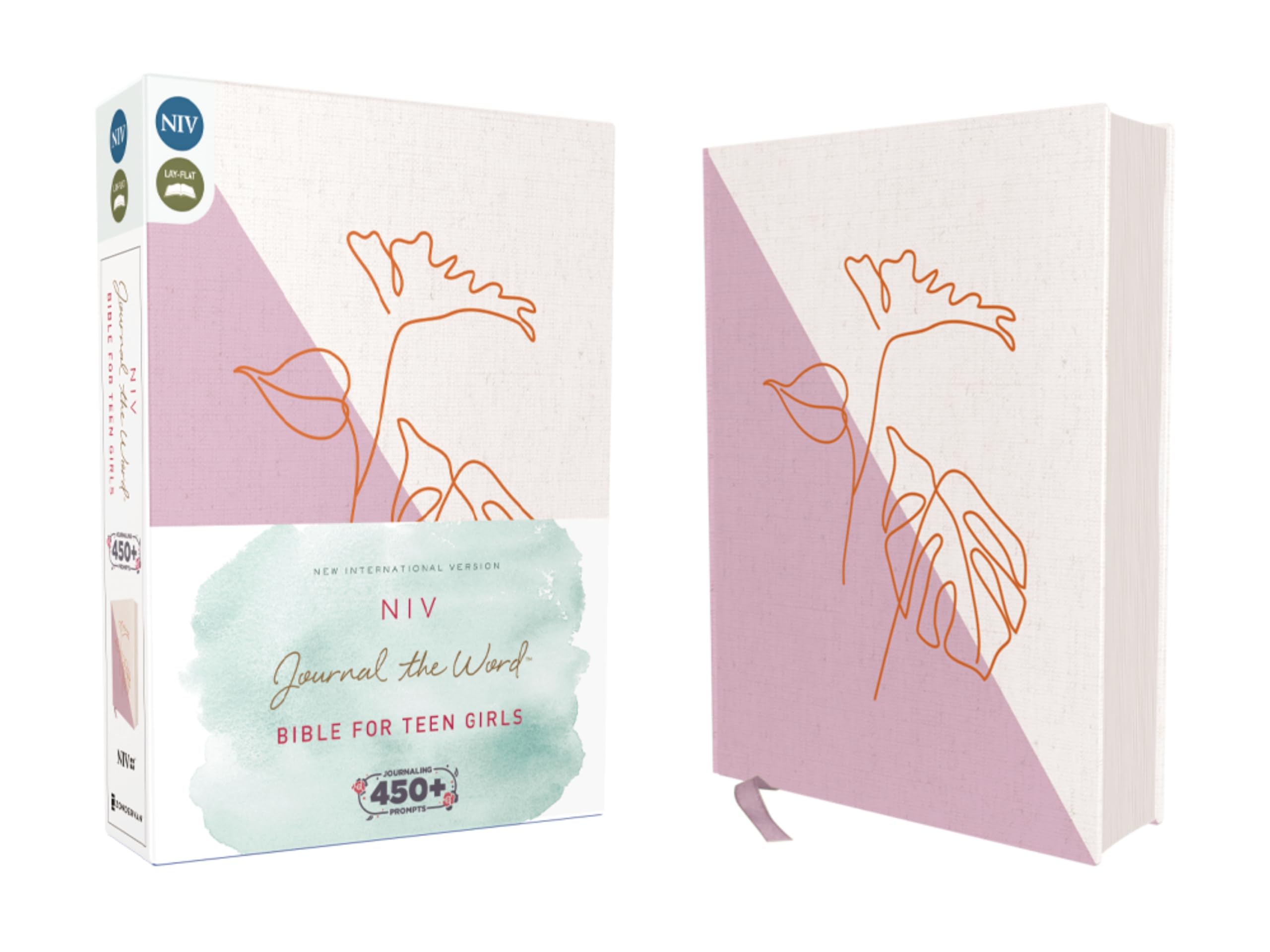 NIV, Journal the Word Bible for Teen Girls, Cloth over Board, Lavender/White, Red Letter: Includes Over 450 Journaling Prompts! Self-help