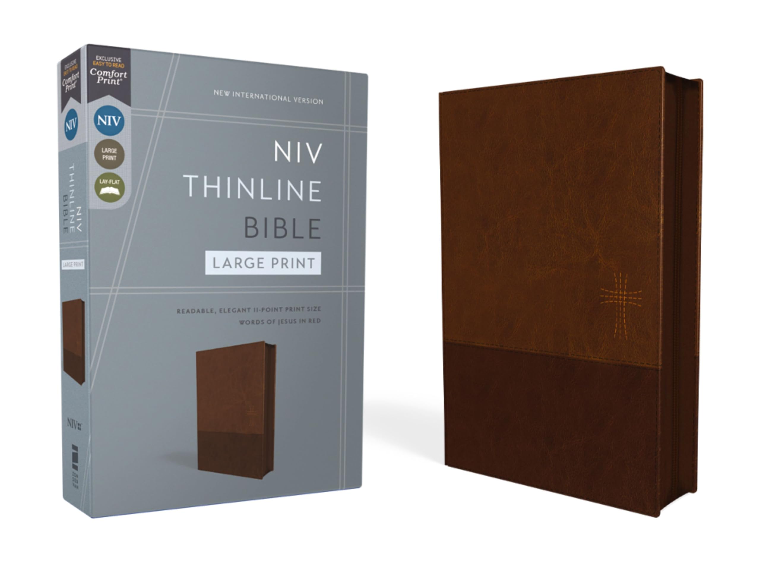 NIV, Thinline Bible, Large Print, Leathersoft, Brown, Zippered, Red Letter, Comfort Print: New International Version, Brown, Leathersoft, Thinline, Zippered, Red Letter, Comfort Print Religion & Esotericism
