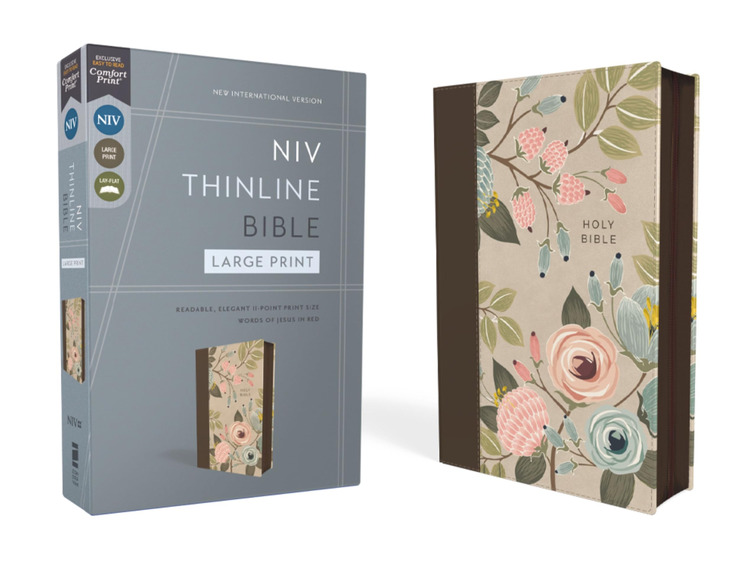NIV, Thinline Bible, Large Print, Leathersoft, Floral, Zippered, Red Letter, Comfort Print: New International Version, Floral, Leathersoft, Thinline, Zippered, Red Letter, Comfort Print Religion & Esotericism