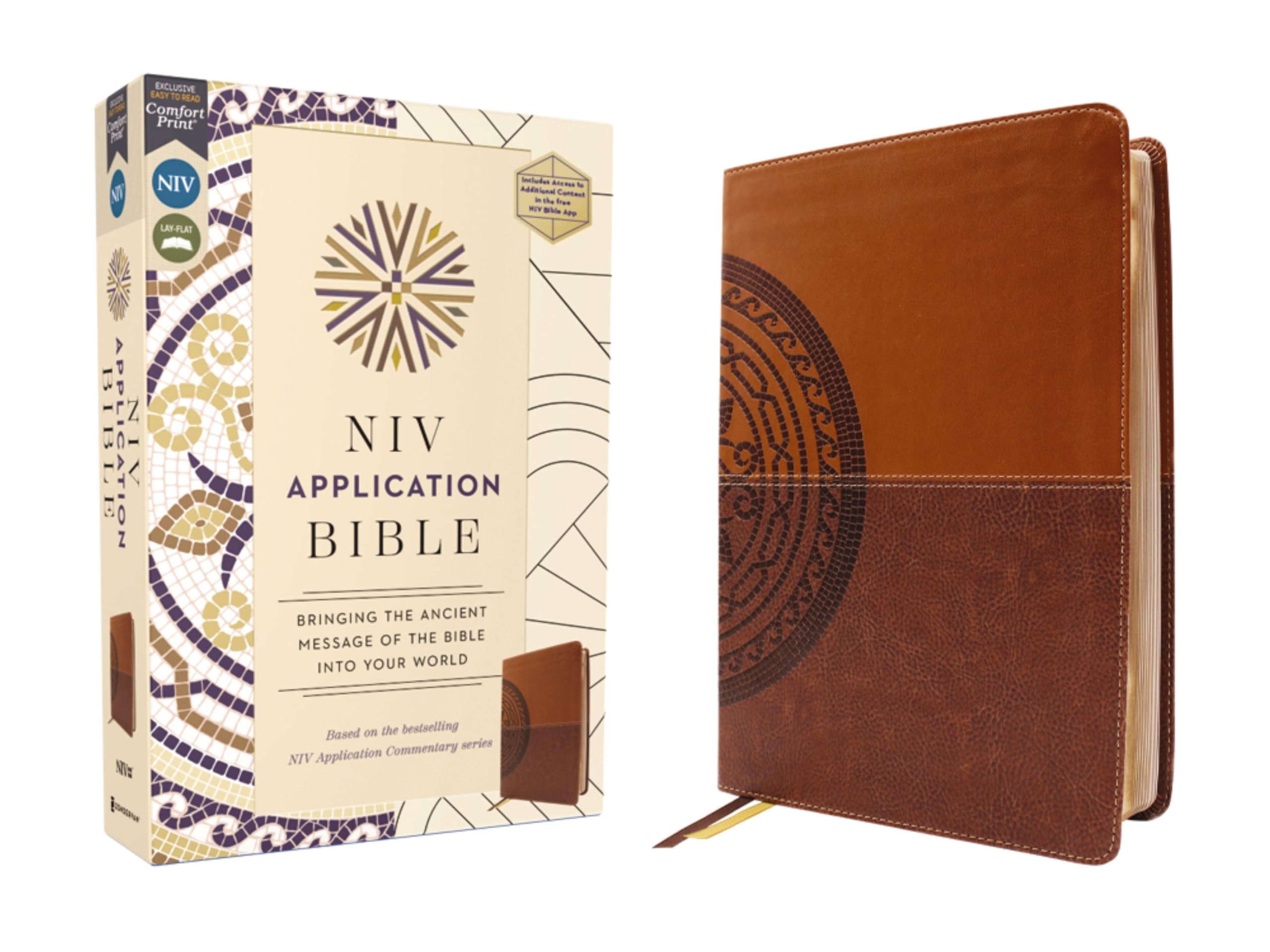 NIV Application Bible, Leathersoft, Brown, Red Letter, Comfort Print: Bringing the Ancient Message of the Bible into Your World (NIV Application Commentary Resources) Religion & Esotericism