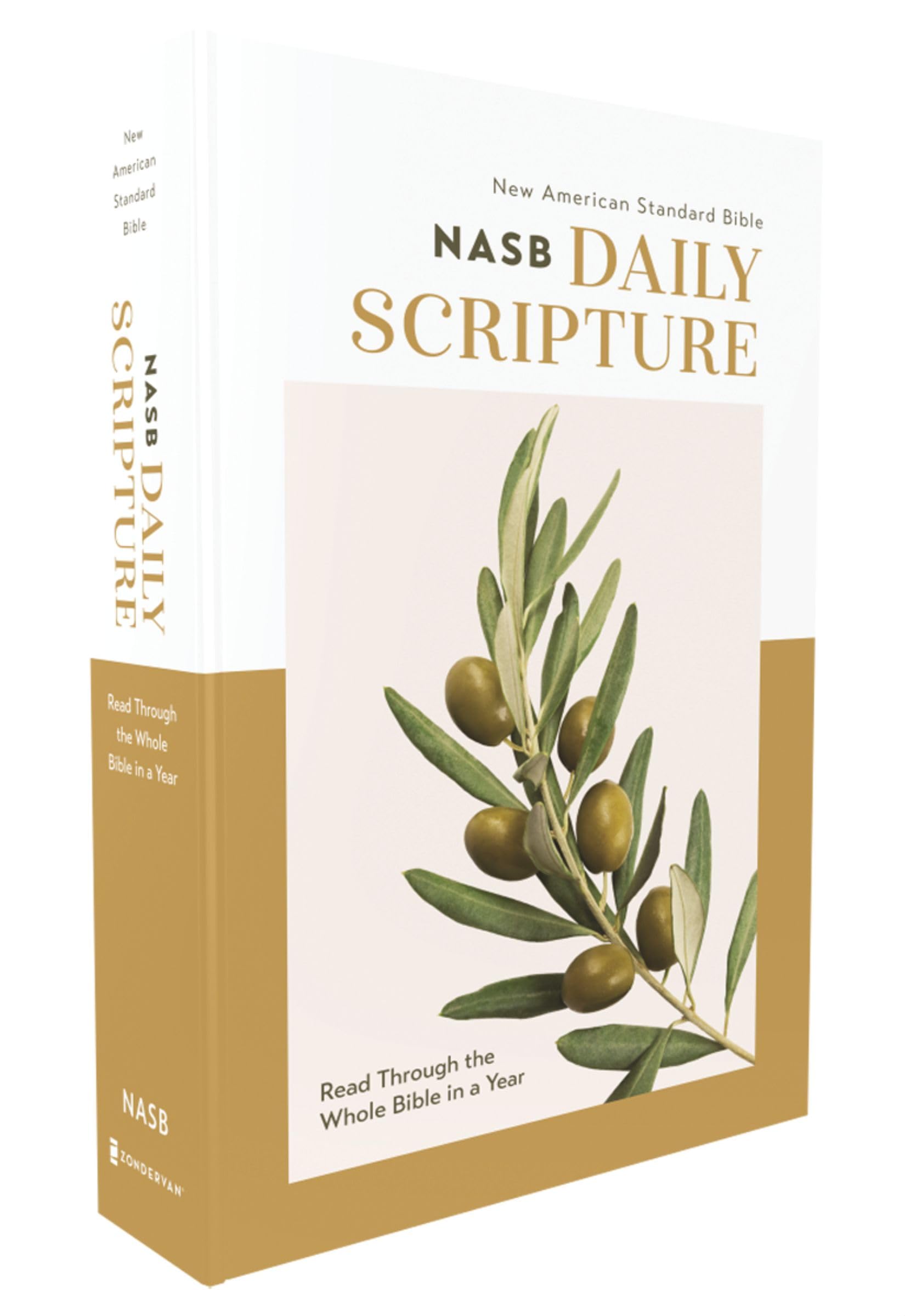 NASB, Daily Scripture, Paperback, White/Olive, 1995 Text, Comfort Print: 365 Days to Read Through the Whole Bible in a Year Religion & Esotericism
