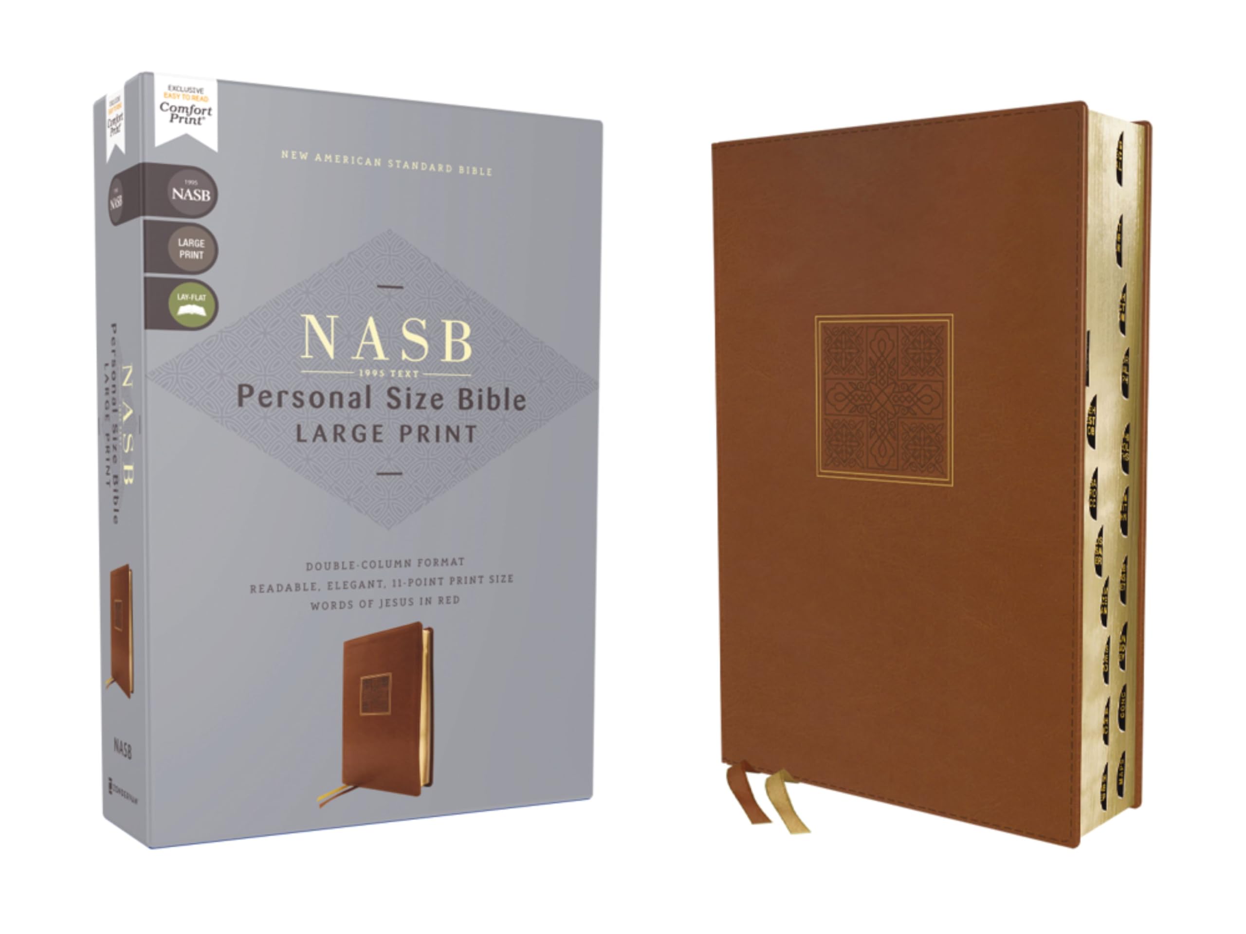 NASB, Personal Size Bible, Large Print, Leathersoft, Brown, Red Letter, 1995 Text, Thumb Indexed, Comfort Print: New American Standard Bible, Brown, ... Size, Red Letter, 1995 Text, Comfort Print Religion & Esotericism