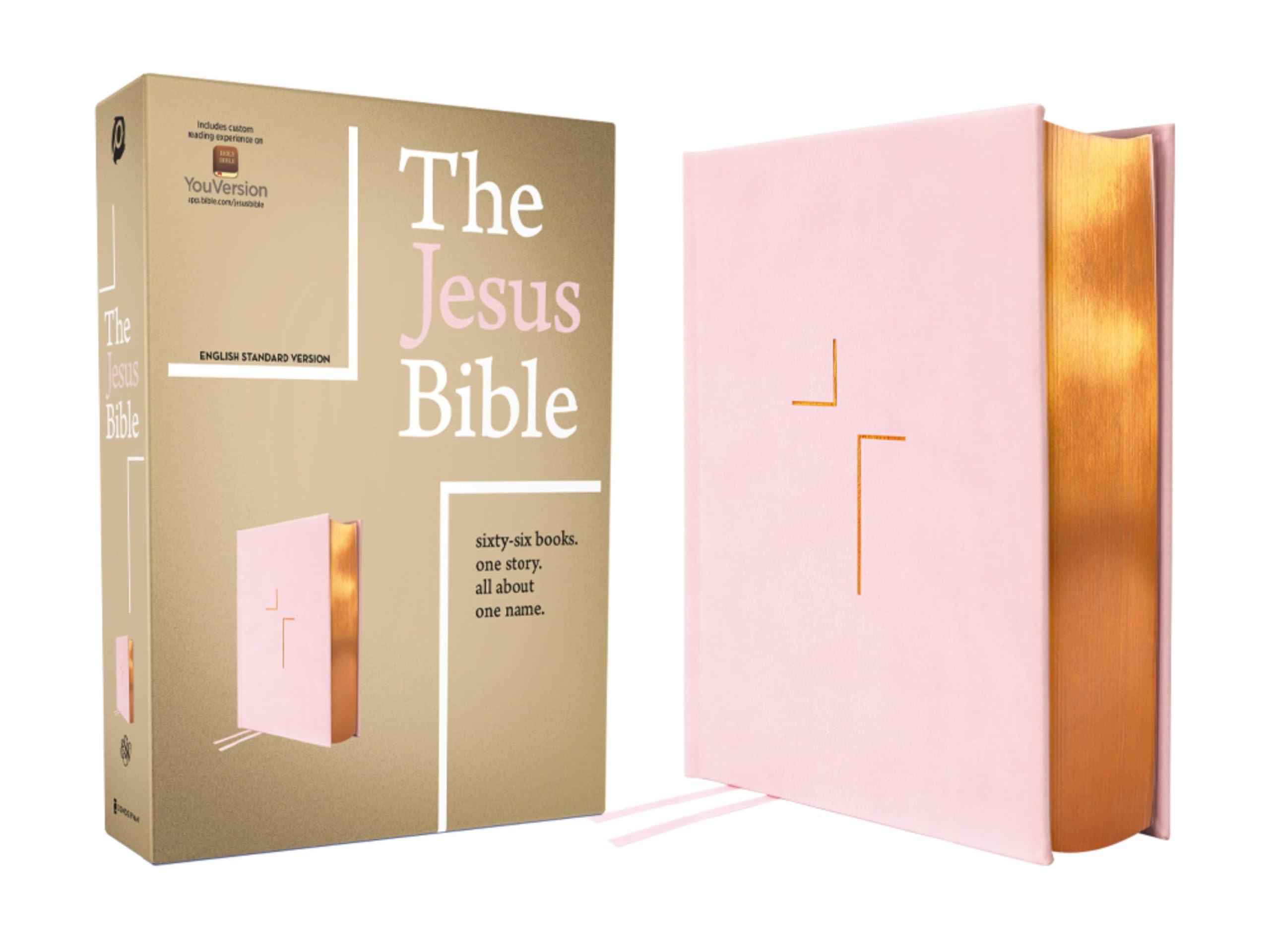 The Jesus Bible, ESV Edition, Leathersoft Over Board, Pink Religion & Esotericism
