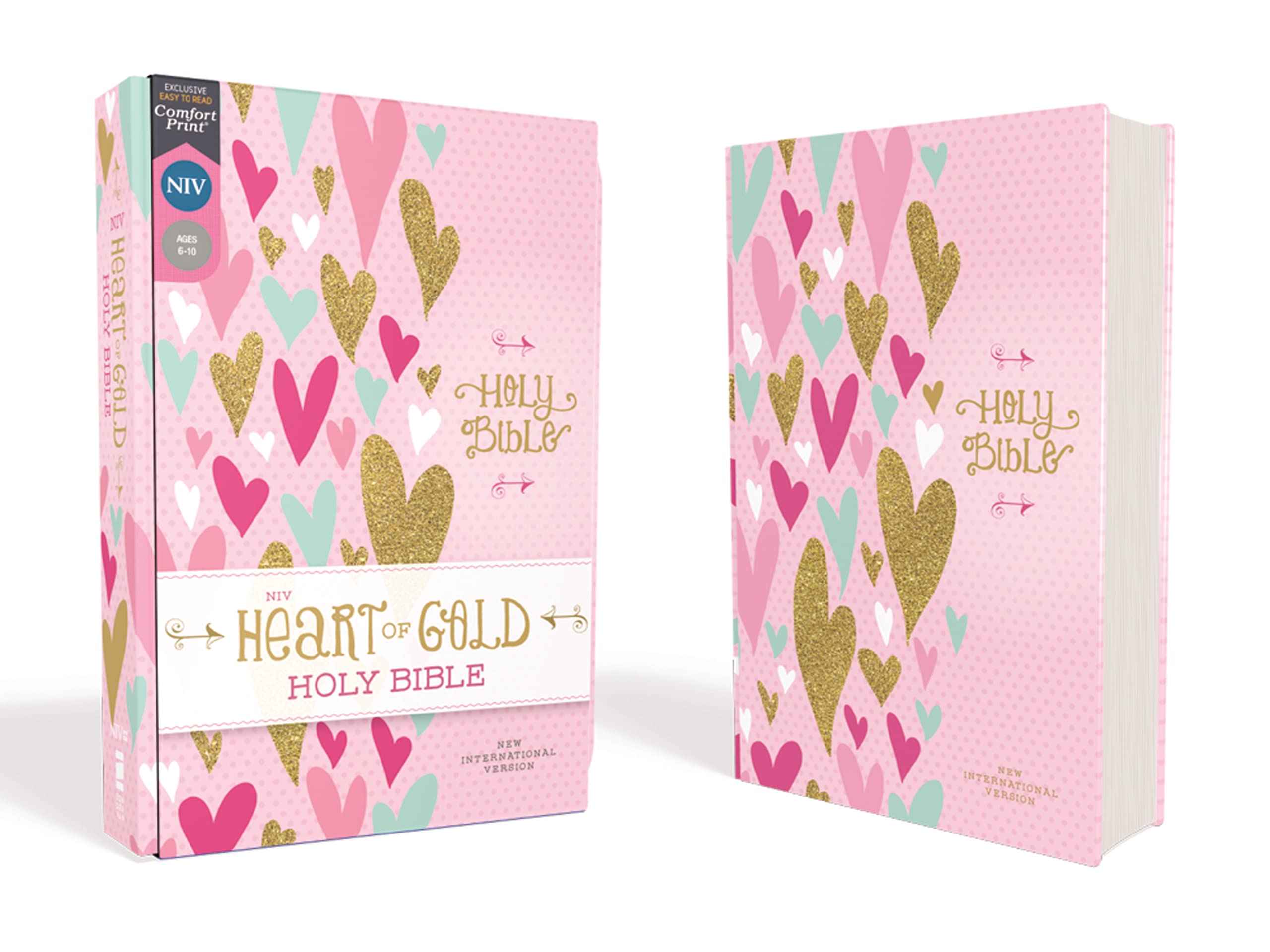 NIV, Heart of Gold Holy Bible, Hardcover, Red Letter, Comfort Print book