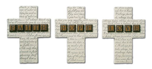 Faith, Hope, and Love Small Resin Cross Religion & Esotericism