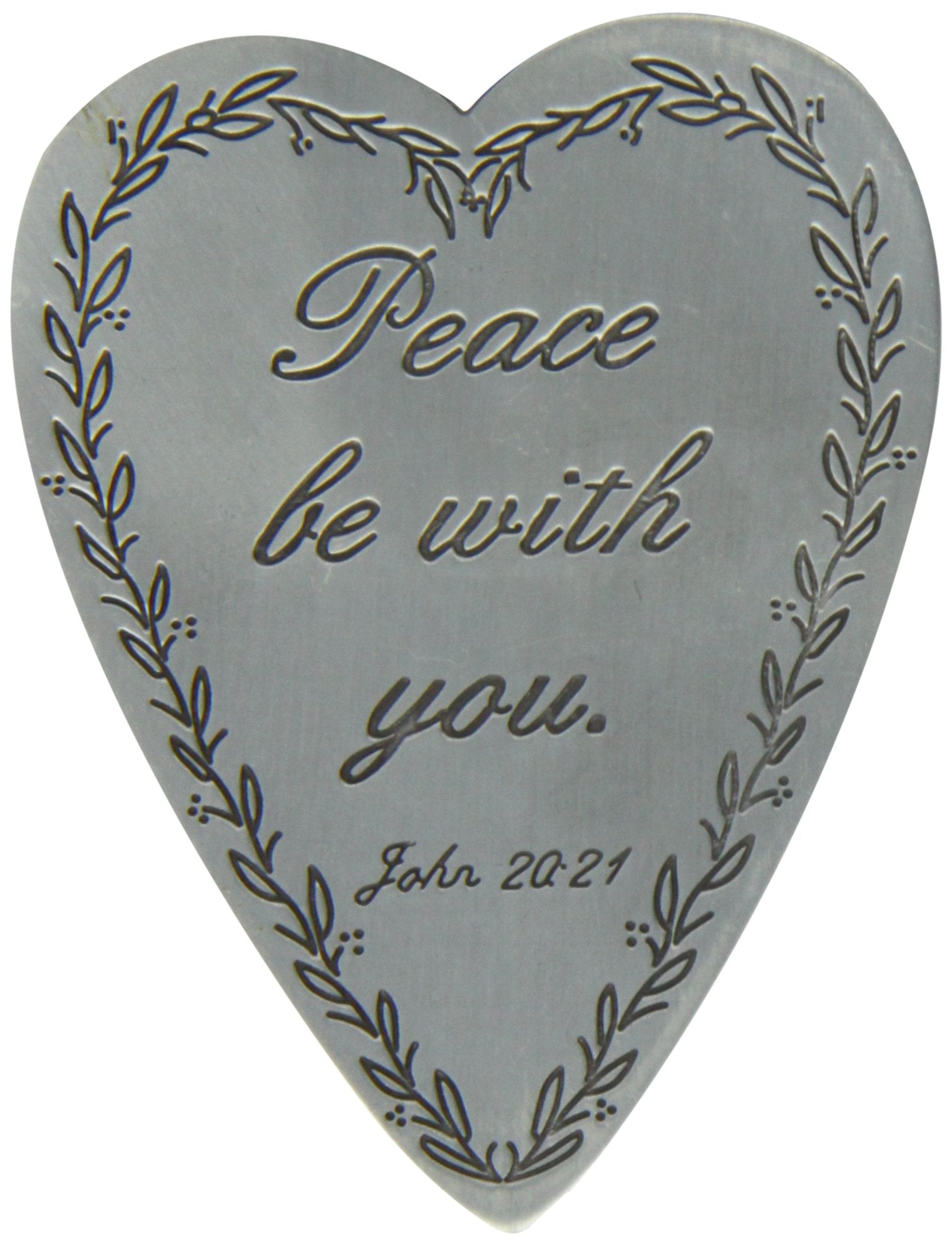 Peace be with You Mini Pewter Heart Books