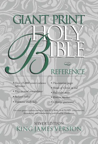 King James Version Giant Print Reference Bible: Burgundy/ Premium Leather Look/Silver Edition (Zondervan Silver Collection) Religion & Esotericism