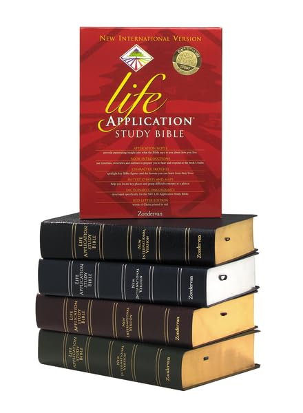 Holy Bible: Niv Life Application Bible/Black Bonded Leather/Silver Gilding/Ribbon Marker/Large Print Religion & Esotericism