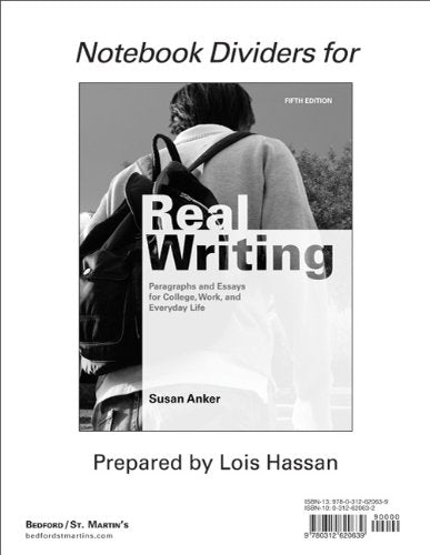 Notebook Dividers to Accompany Real Writing Media & Communication