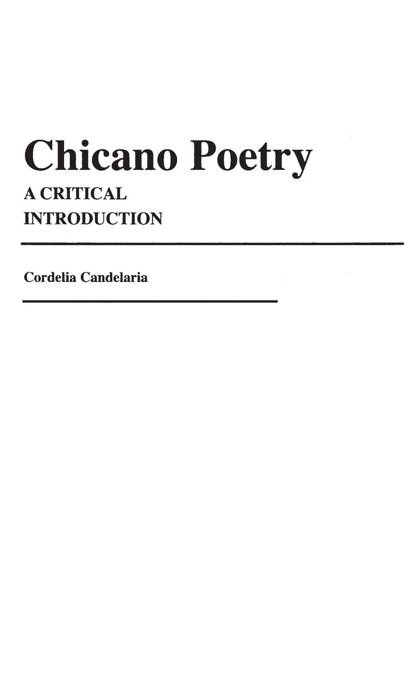 Chicano Poetry: A Critical Introduction Social Sciences