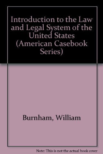 Introduction to the Law and Legal System of the United States book