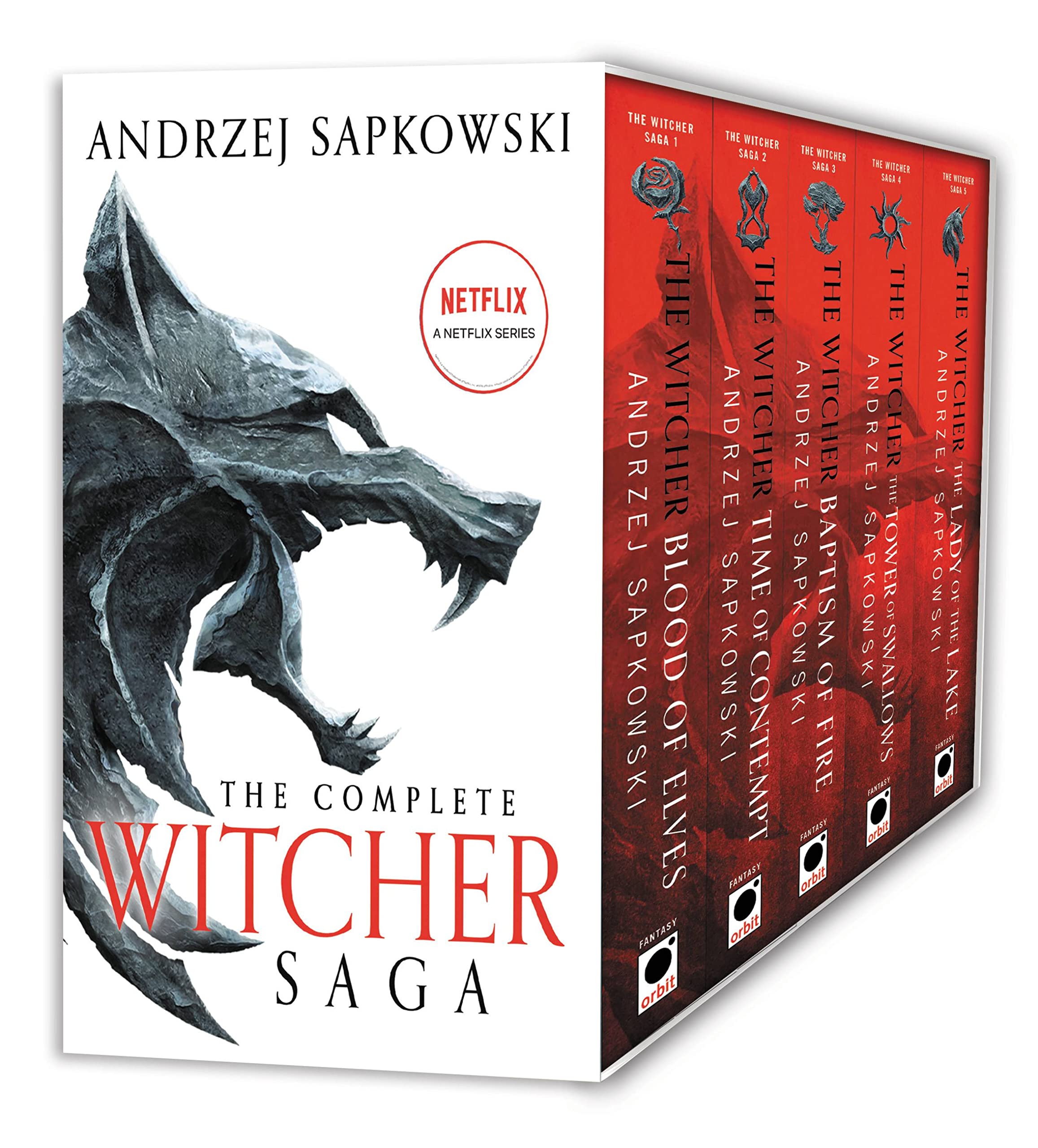 The Witcher Boxed Set: Blood of Elves, The Time of Contempt, Baptism of Fire, The Tower of Swallows, The Lady of the Lake Action & Adventure