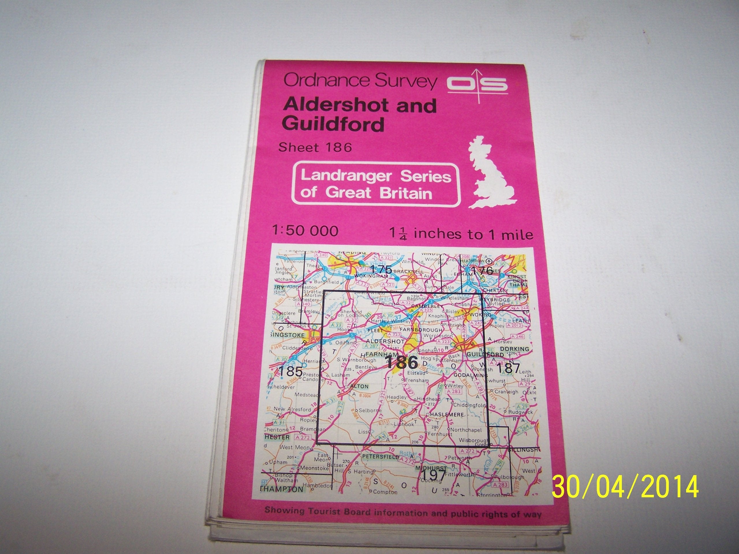 Aldershot, Guildford and Surrounding Area (Sheet 186) (OS Landranger Map, Band 186) Maps & Plans