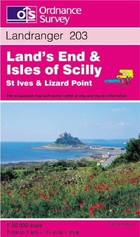 Land's End and Isles of Scilly, St.Ives and Lizard Point (Landranger Maps) Maps & Plans