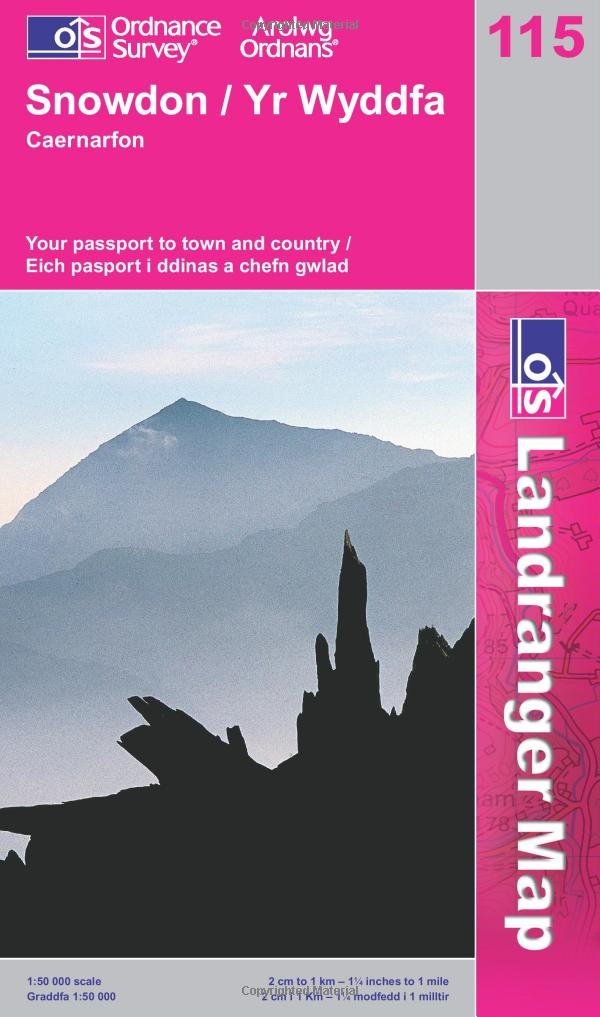 Snowdon and Caernarfon (OS Landranger Map) Maps & Plans