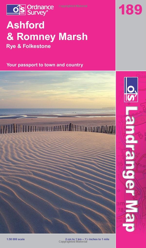 Ashford and Romney Marsh, Rye and Folkestone (OS Landranger Map) Learning & Reference
