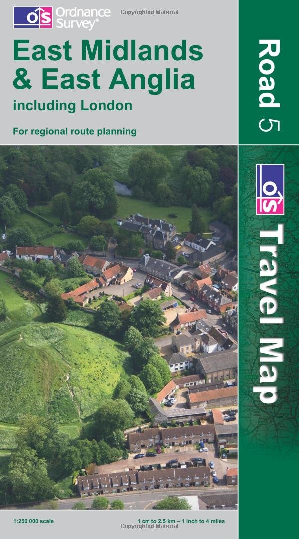 East Midlands and East Anglia Including London (OS Travel Map - Road Map) Learning & Reference