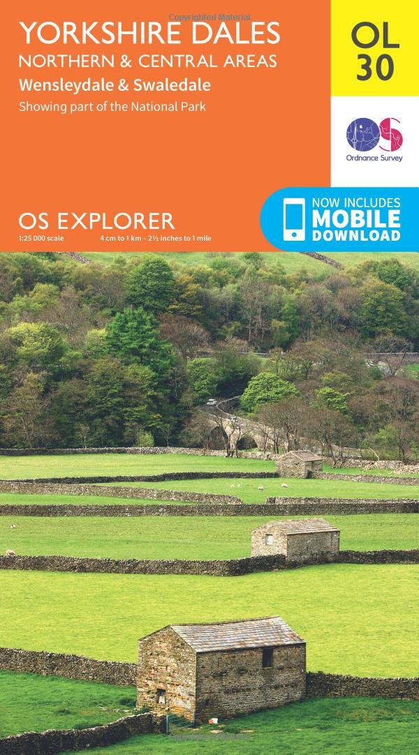 Yorkshire Dales - Northern & Central Areas, Wensleydale & Swaledale (OS Explorer Map) Maps & Plans