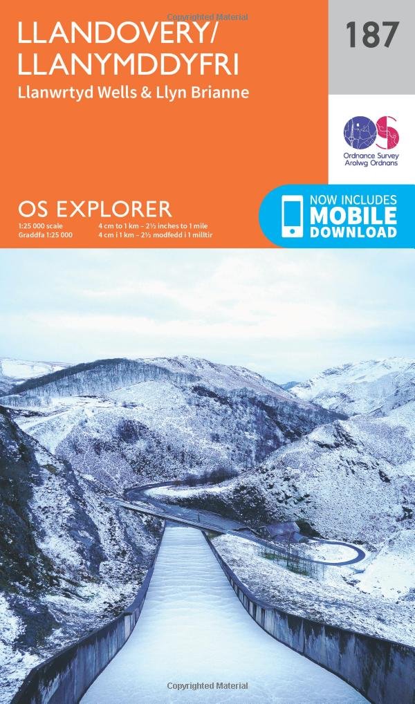 Llandovery, Llanwrtyd Wells and Llyn Brianne (OS Explorer Map, Band 187) Leisure, Home & Garden