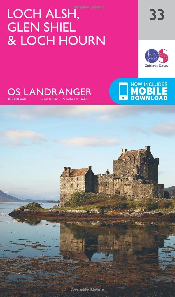 Loch Alsh, Glen Shiel & Loch Hourn (OS Landranger Map, Band 33) Leisure, Home & Garden