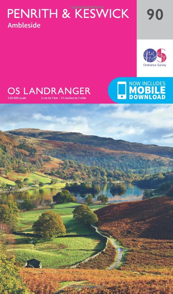 Ordnance Survey GB Blatt OL090: Landranger. Includes mobile download (OS Landranger Map, Band 90) Leisure, Home & Garden