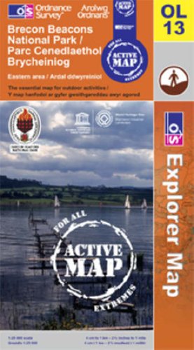 Brecon Beacons National Park - Eastern Area/Parc Cenedlaethol Bannau Brycheiniog - Ardal Ddwyreiniol (OS Explorer Map Active) Maps & Plans