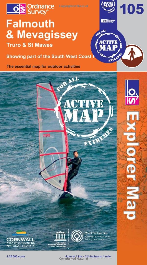 Falmouth, Mevagissey, Truro and St Mawes (OS Explorer Map Active) Learning & Reference