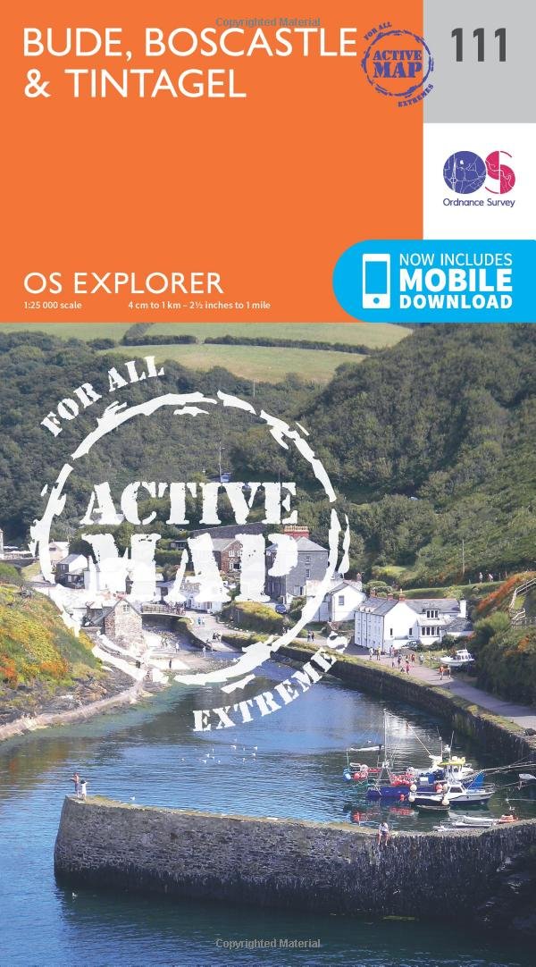 Bude, Boscastle and Tintagel (OS Explorer Active Map, Band 111) Leisure, Home & Garden