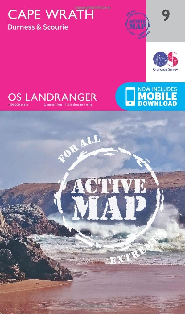 Cape Wrath, Durness & Scourie (OS Landranger Active Map, Band 9) Leisure, Home & Garden