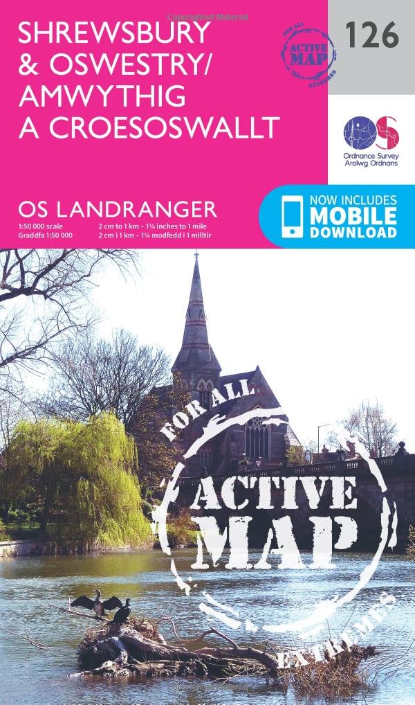 Shrewsbury & Oswestry (OS Landranger Active Map, Band 126) Leisure, Home & Garden