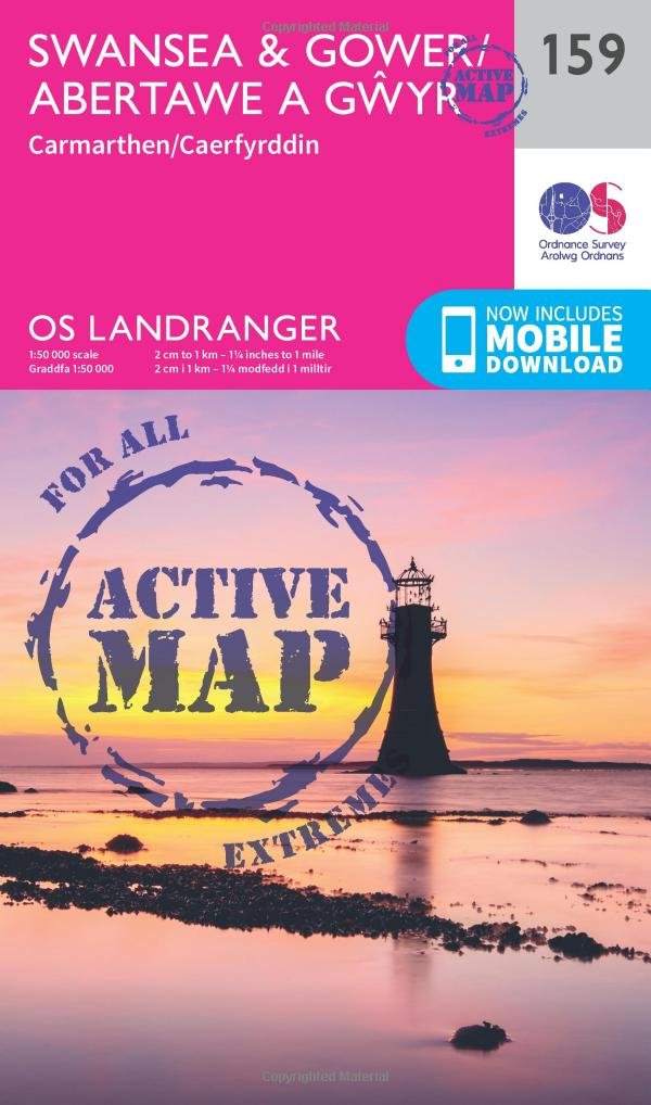 Swansea & Gower, Carmarthen (OS Landranger Active Map, Band 159) Leisure, Home & Garden