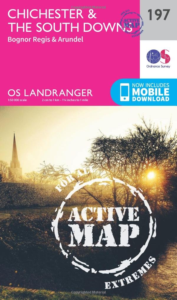 Chichester & the South Downs (OS Landranger Active Map, Band 197) Leisure, Home & Garden