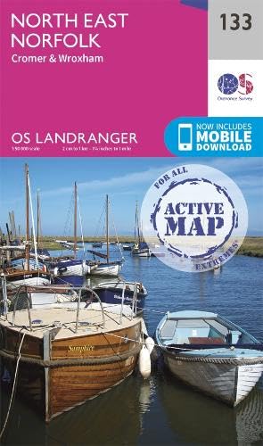 North East Norfolk: Cromer & Wroxham (OS Landranger Active Map, Band 133) Maps & Plans
